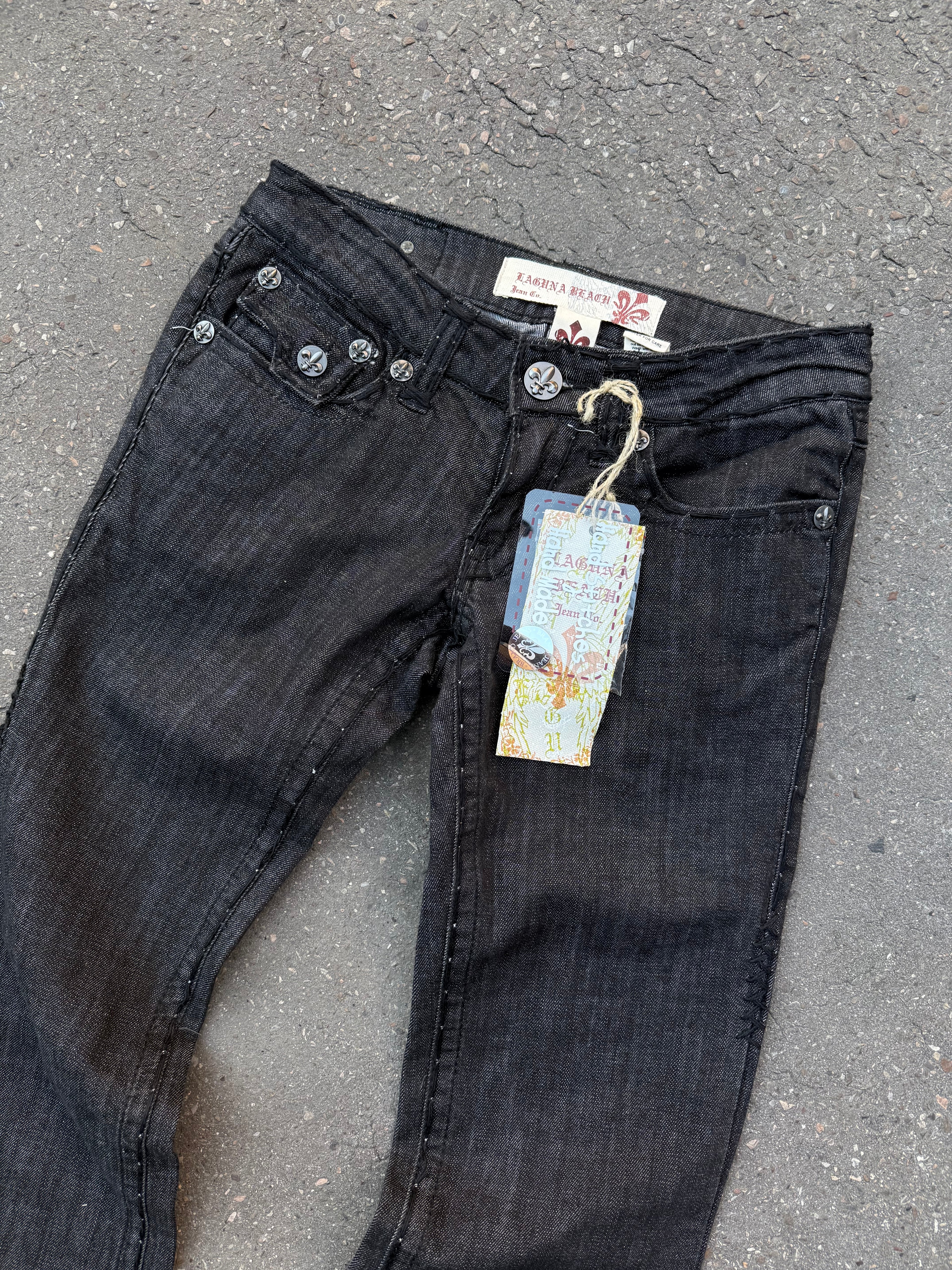 Y2K Laguna Beach „Sunset Beach“ Low Waist Denim für Damen. Y2K 2000s Fashion