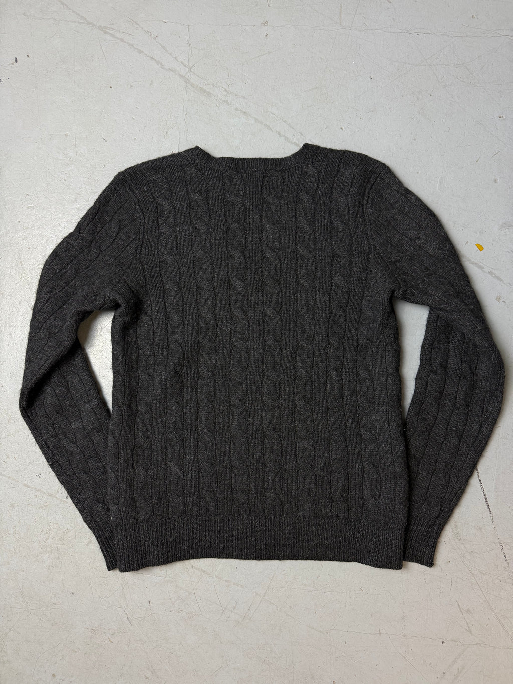 Vintage Ralph Lauren Dark Grey Wool Sweater for boys and girls. Y2K Second Hand 2000s Fashion 