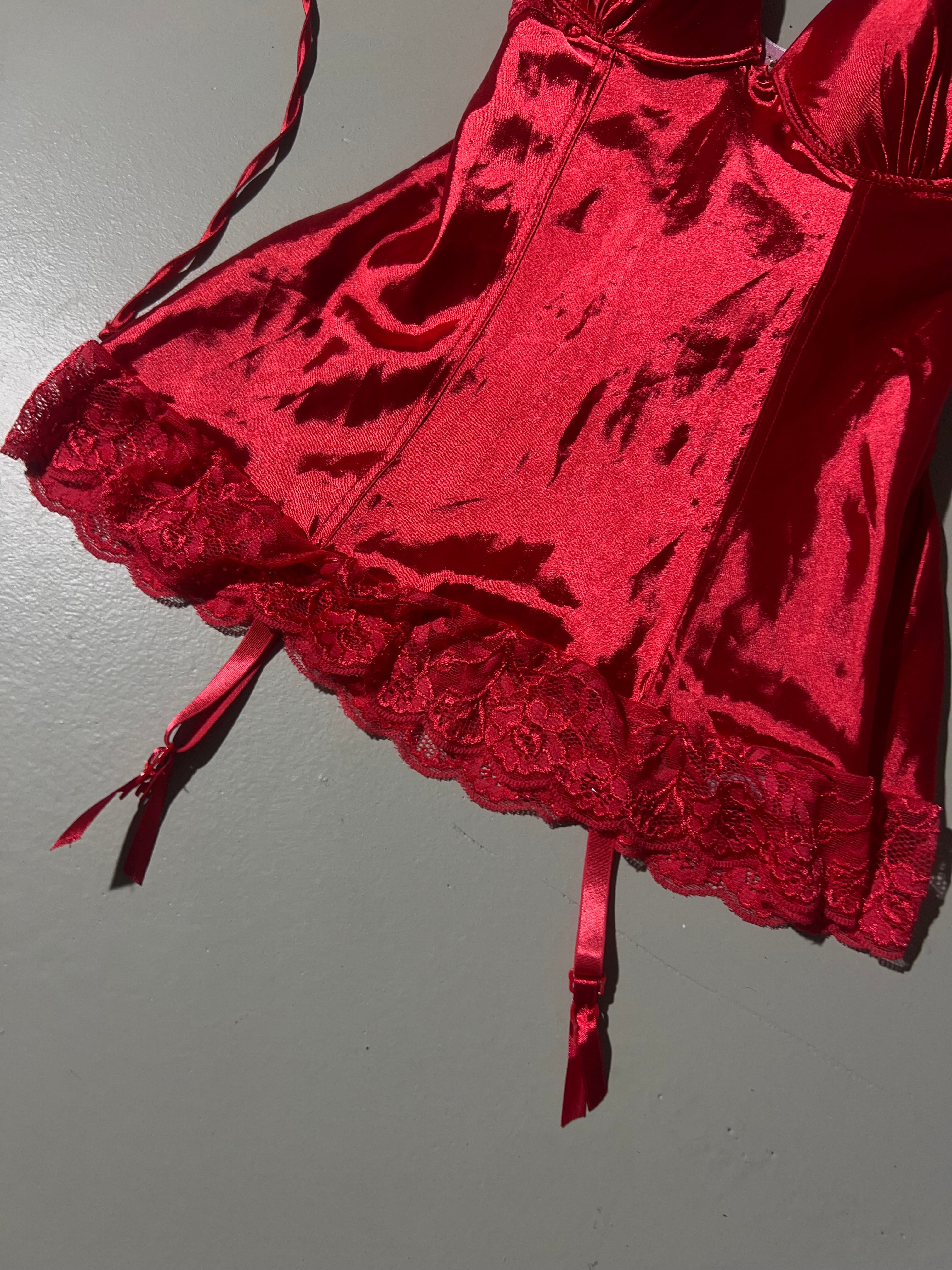 Vintage Red Lace Top S