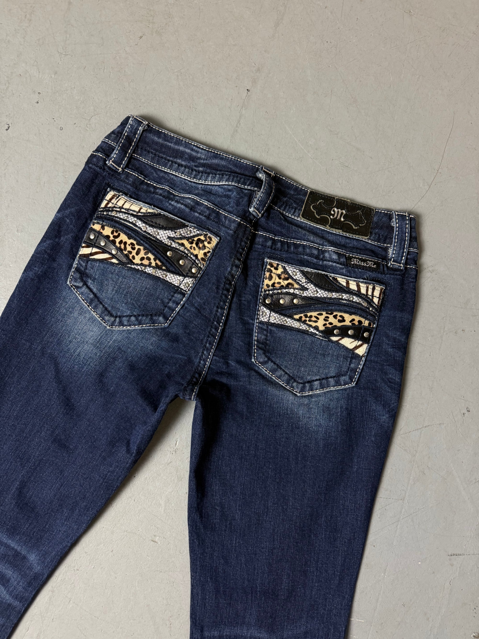 Vintage Miss Me Y2K Dark Blue Bootcut Jeans S/M