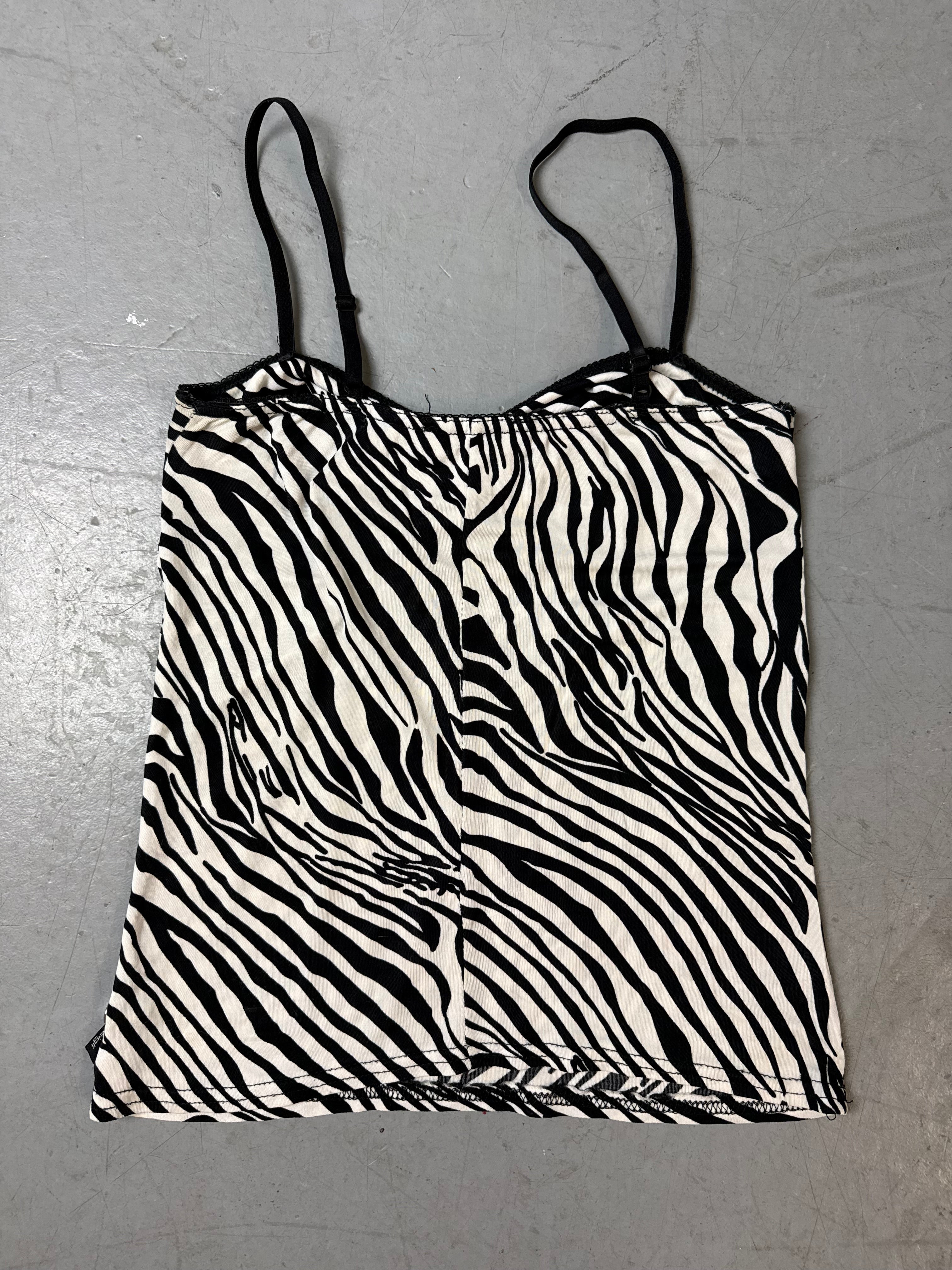 Produktbild von Vintage Artigli Zebra Printed Top S von hinten