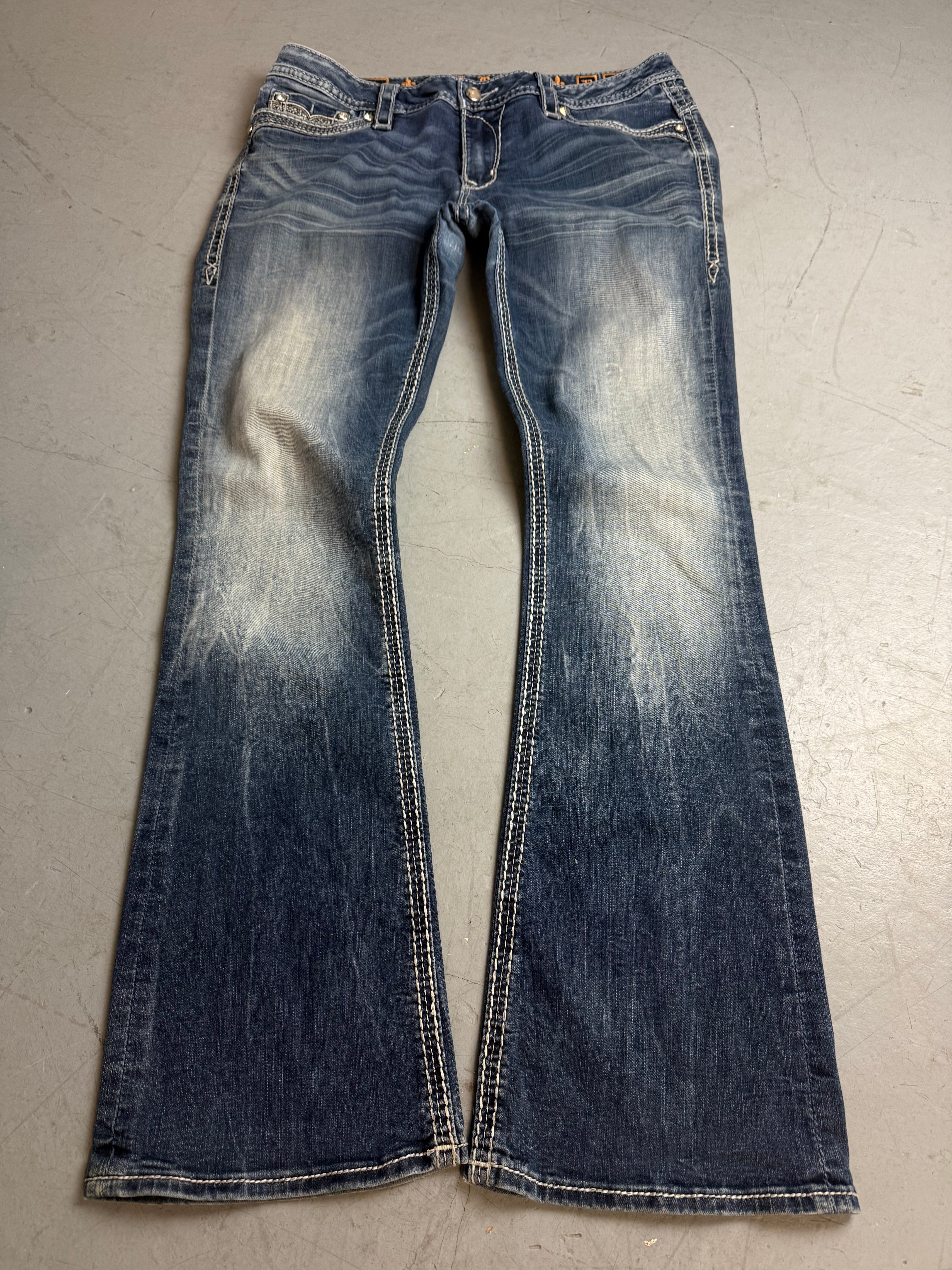 Vintage Y2K Rock Revival Low Waist Bootcut Denim XL