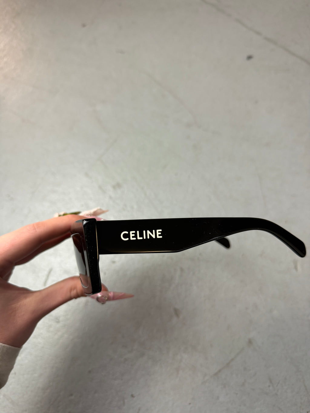 Celine Black Rectangle Sunglasses. Unisex. Y2K 2000s Fashion.