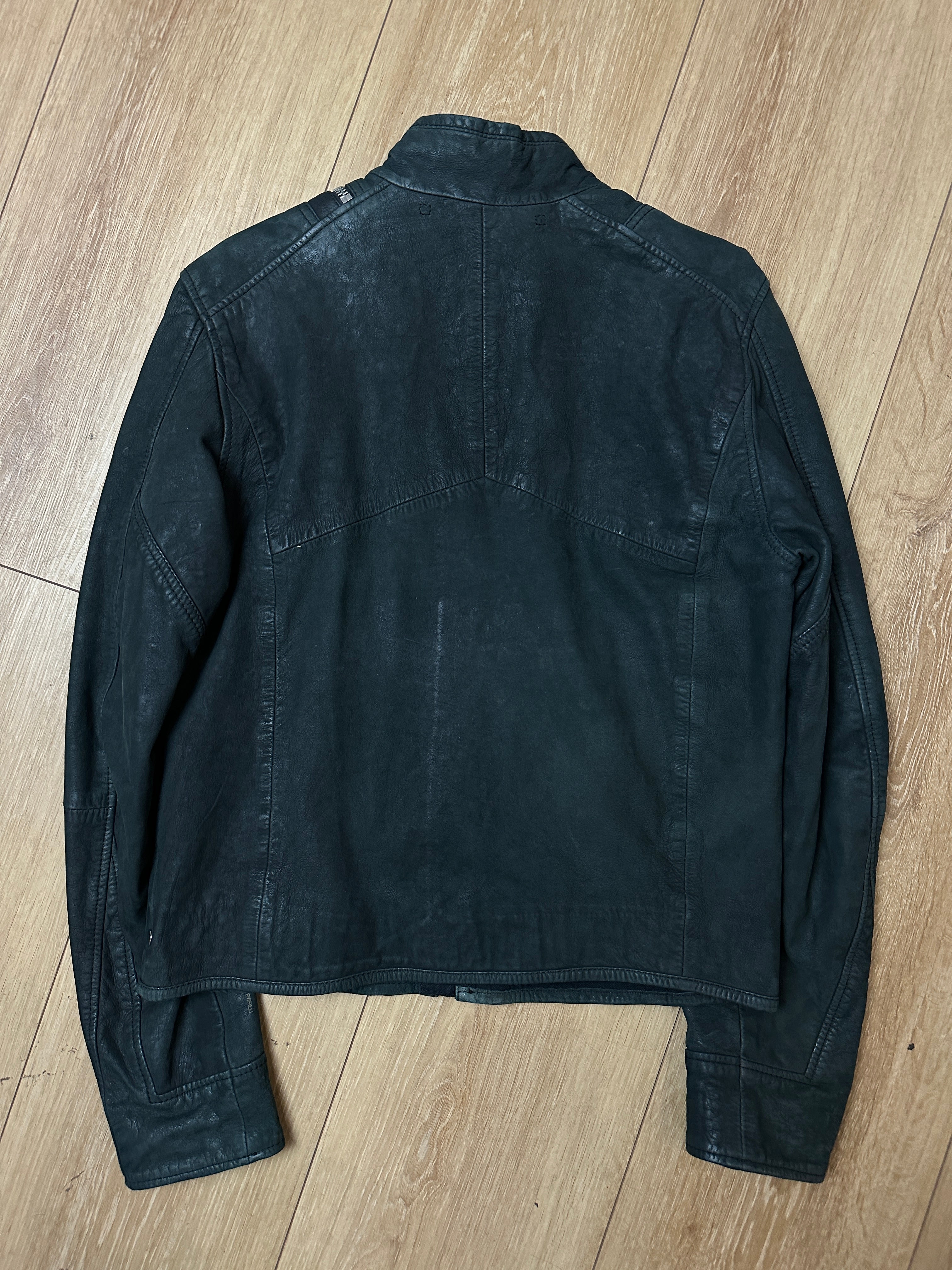 Produktbild Vintage Black G-Star Leather Jacket von hinten 