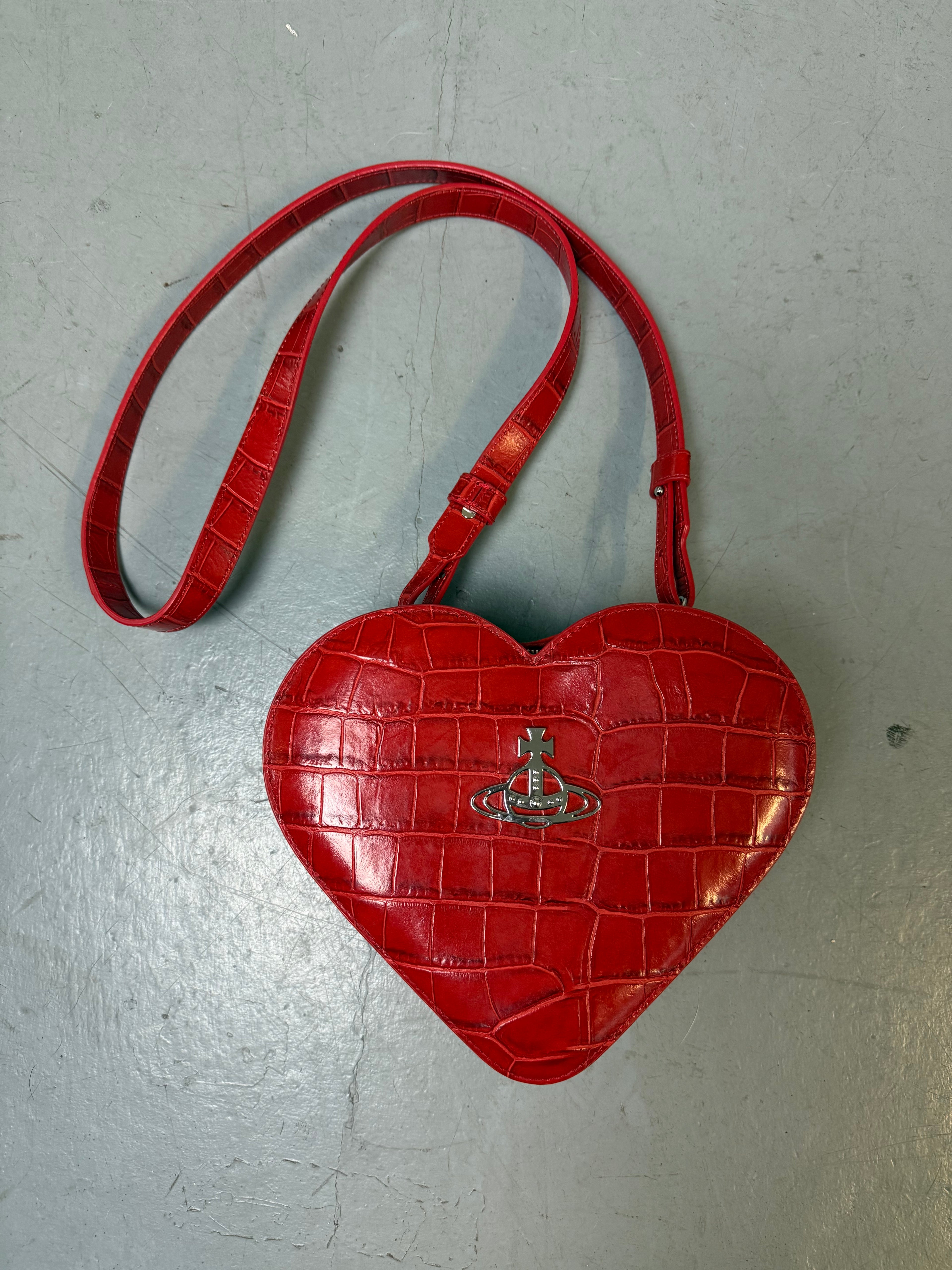 Vivienne Westwood Red Ella Heart Crossbody Bag