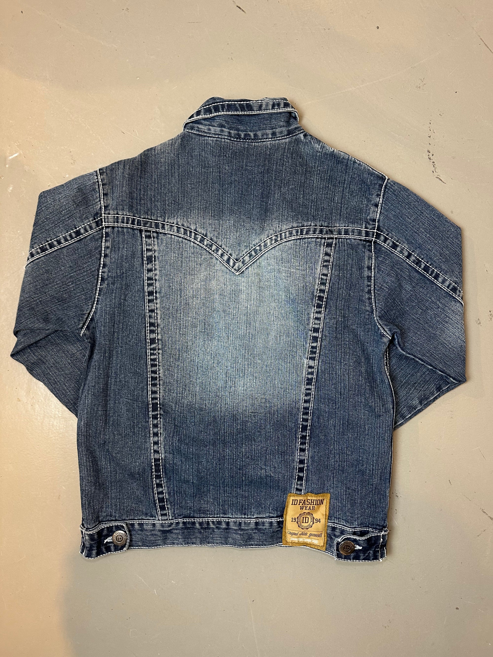 Vintage Contrast Stitched Y2K Jeans Jacket M/L