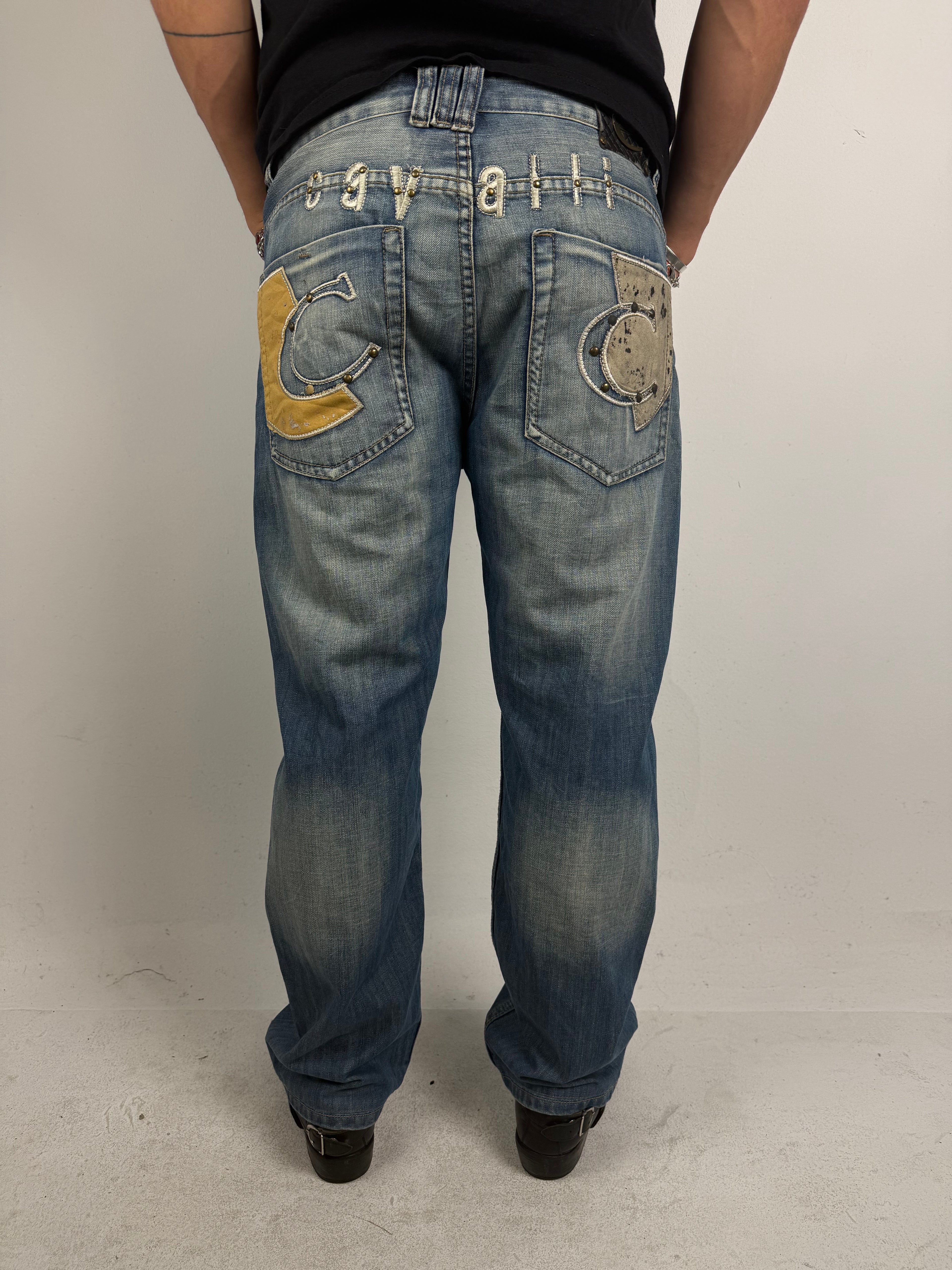 Vintage Just Cavalli Baggy Denim with Back Print L