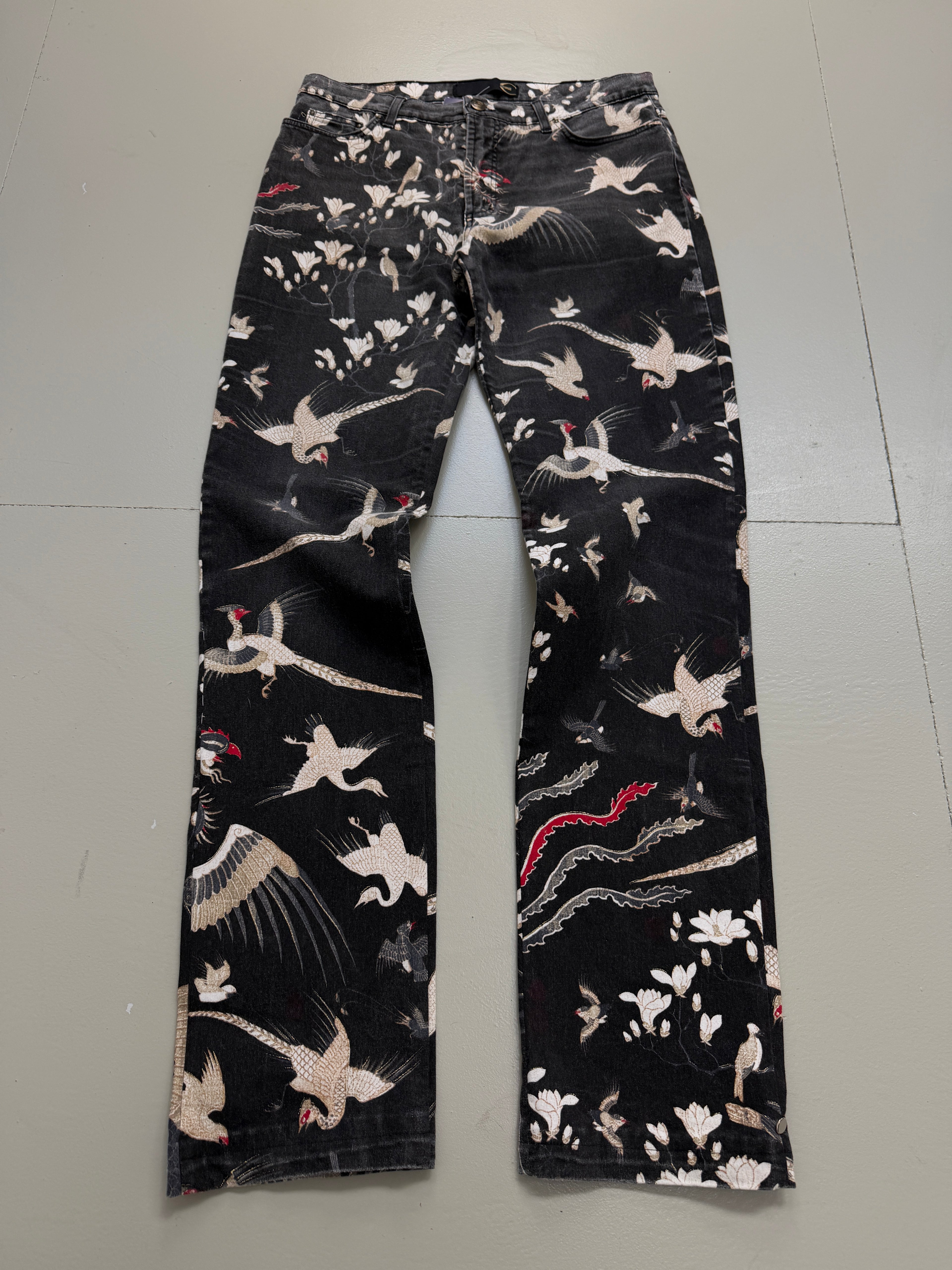Vintage Printed Cavalli Straight Fit Denim M