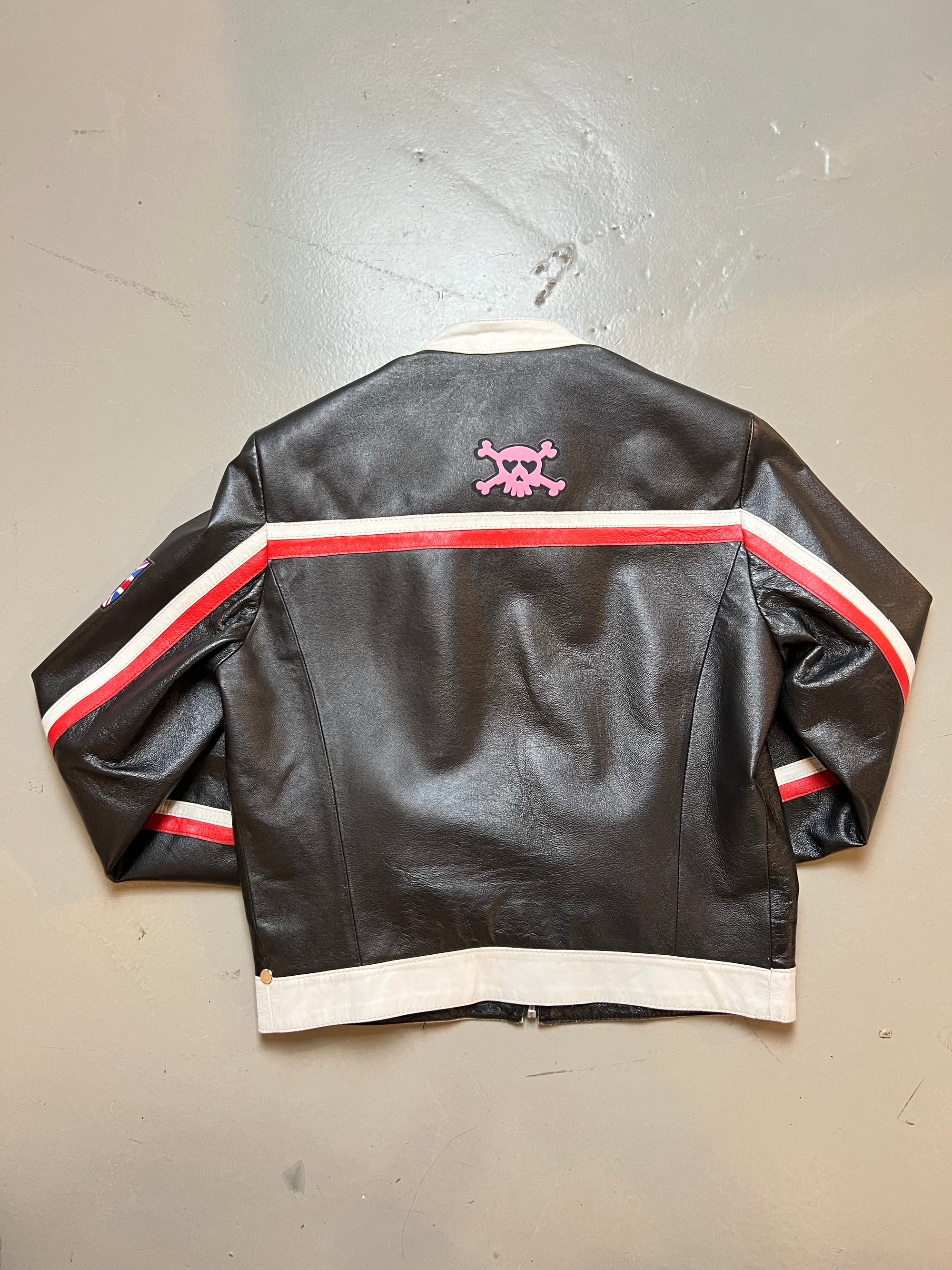 Produkt Bild Vintage Leather Racing Jacket Black s von hinten