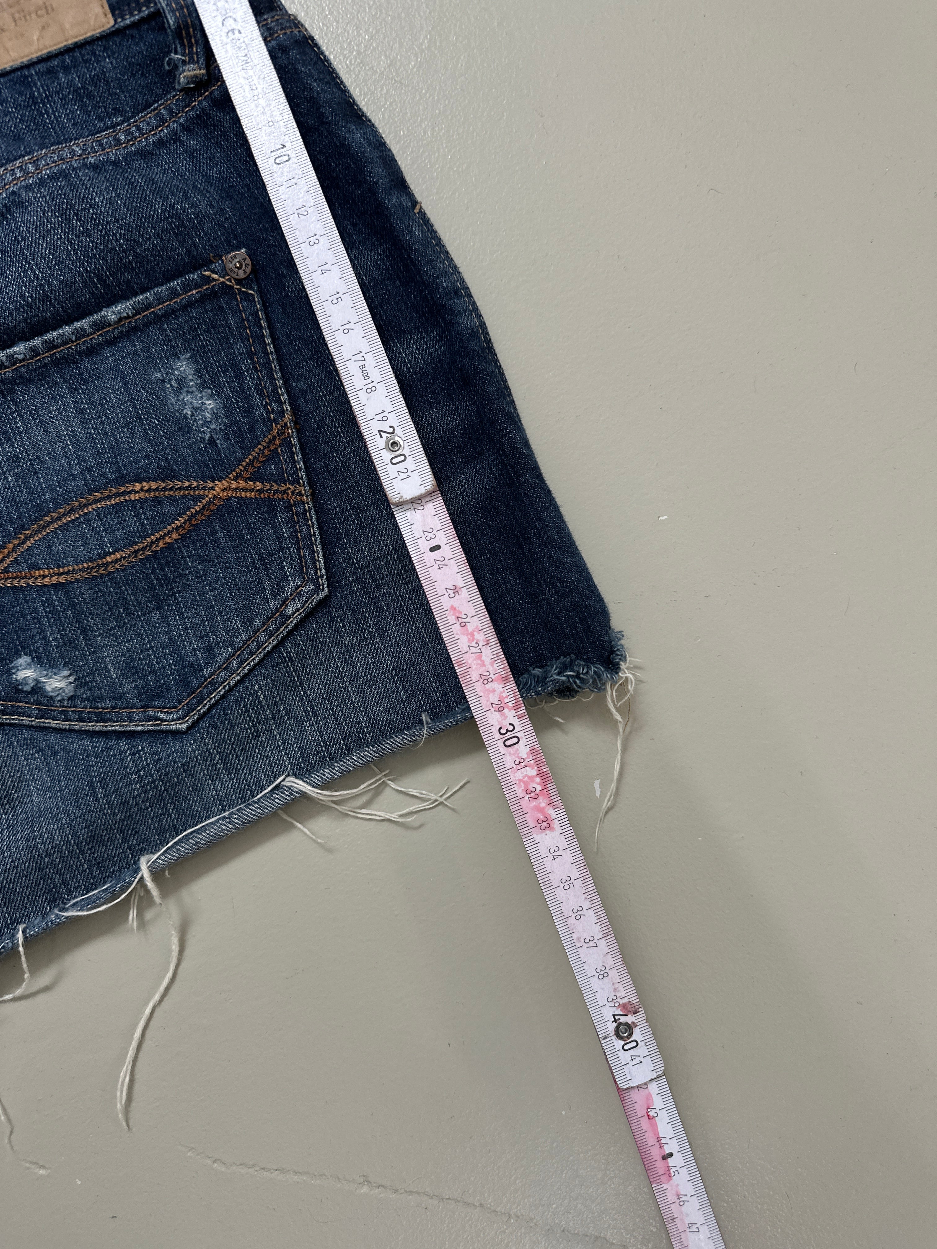 Vintage Abercrombie Ripped Denim Mini Skirt XL