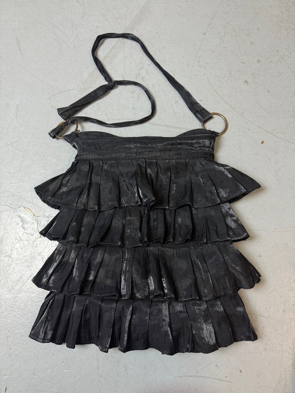 Vintage Black Flowy Shoulder Bag