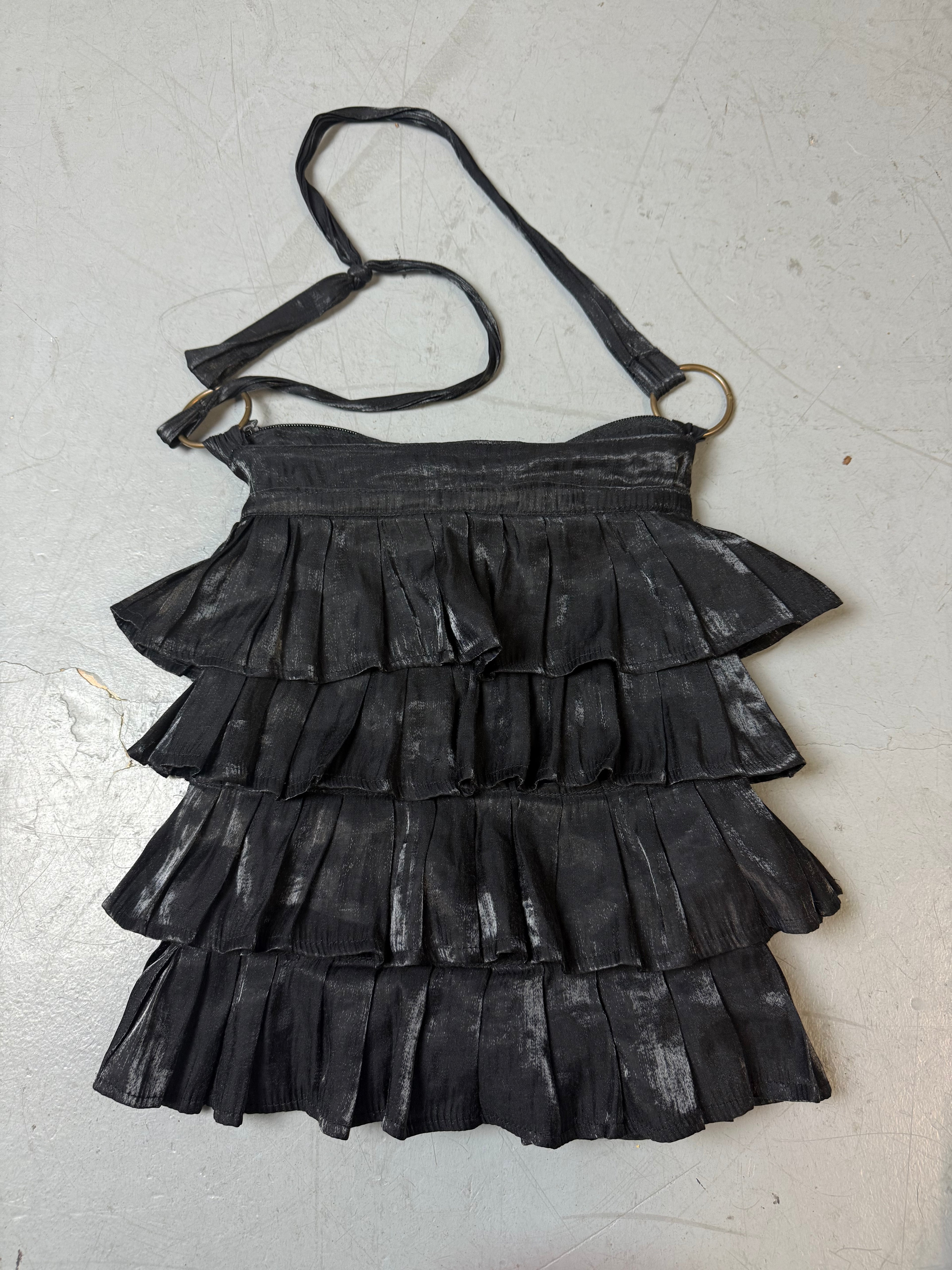 Vintage Black Flowy Shoulder Bag