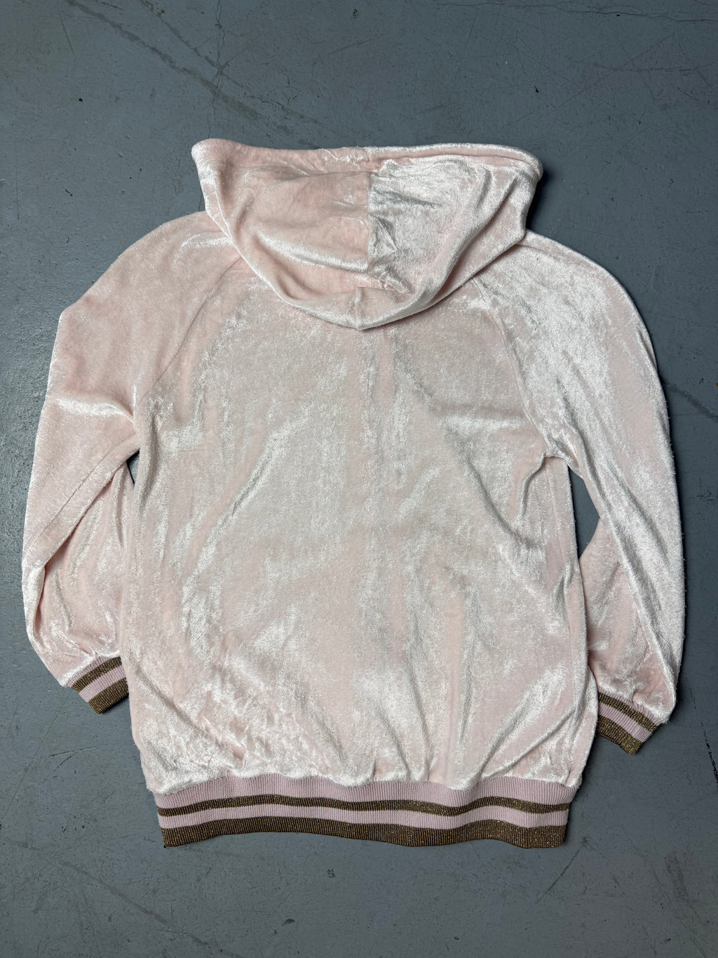 Vintage Dolce&Gabbana Baby Pink Velvet Zip Up Hoodie for girls. Y2K Second Hand 2000s Fashion 