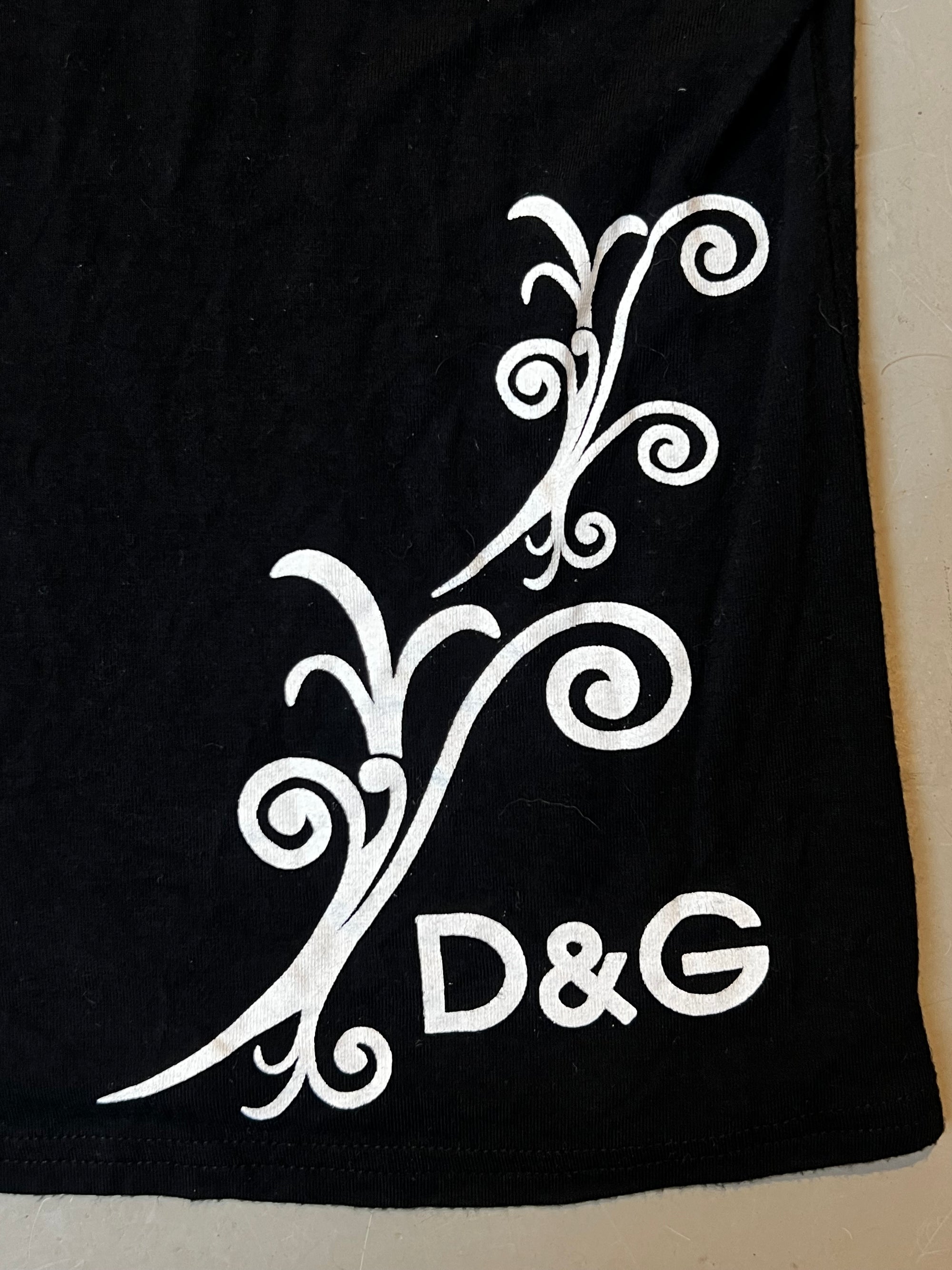 Vintage Black Dolce&Gabbana Rhinestone Top S