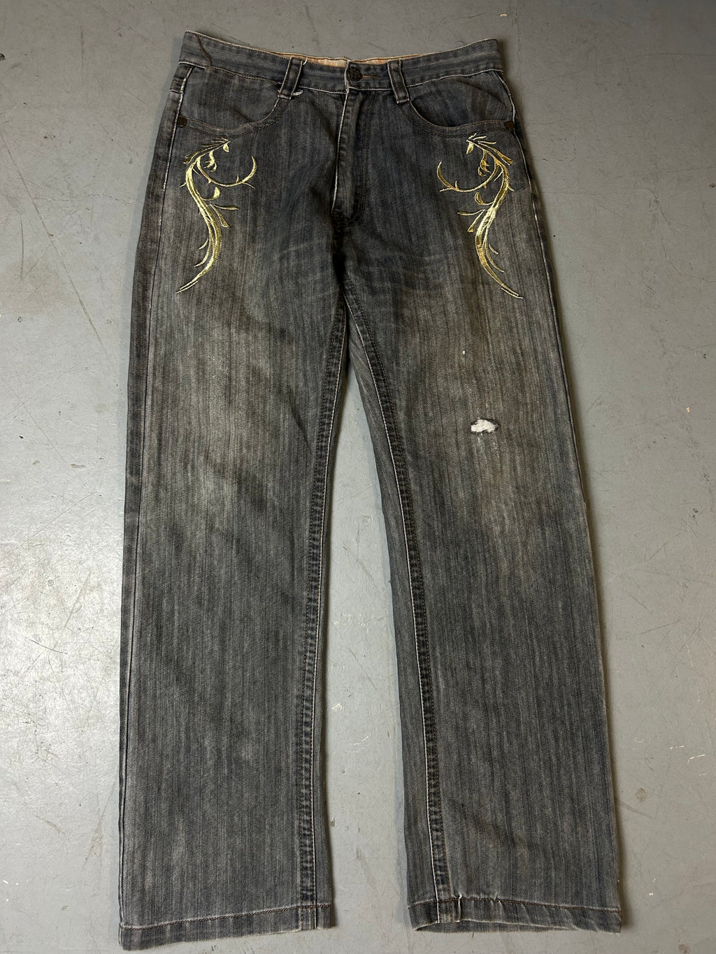 Produktbild von Vintage Japanese Golden Stitched Baggy Denim S/M von vorne