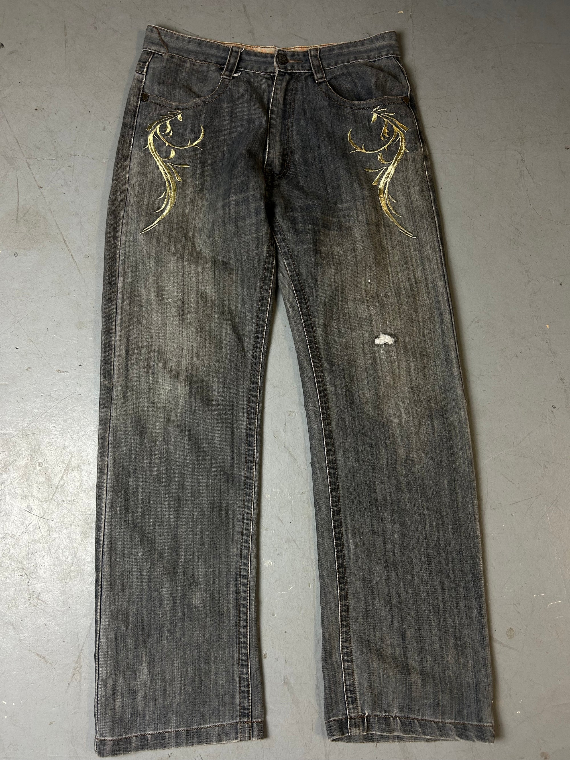 Produktbild von Vintage Japanese Golden Stitched Baggy Denim S/M von vorne