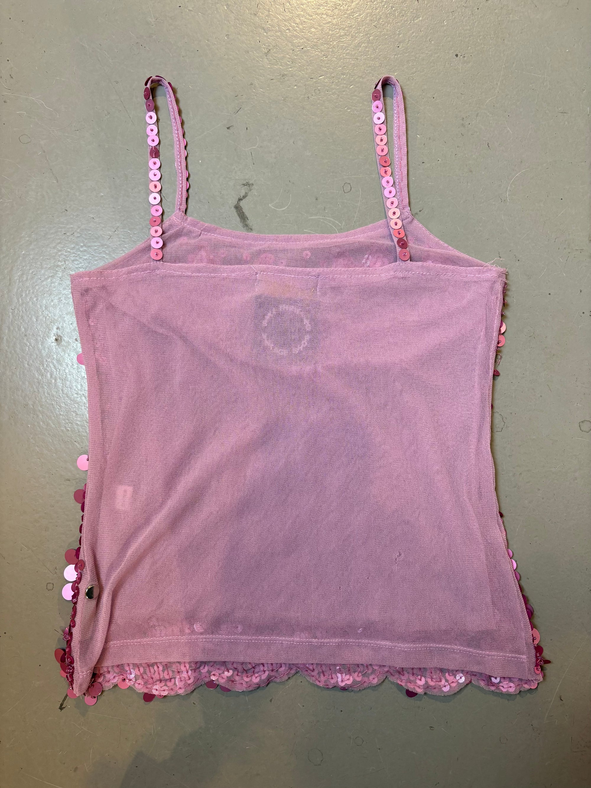 Vintage Y2K Purple/Pink Glitter Top S/M