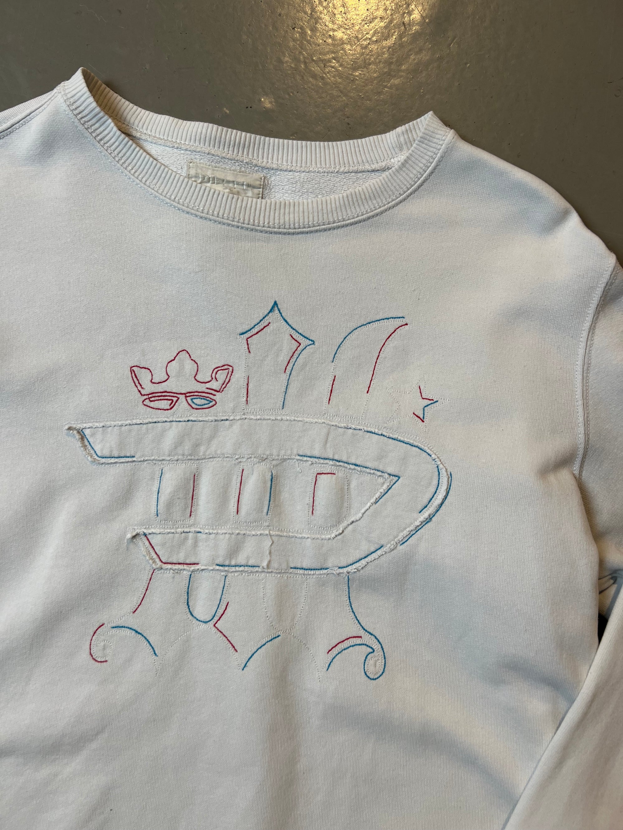 Vintage White Diesel Logo Sweater M/L
