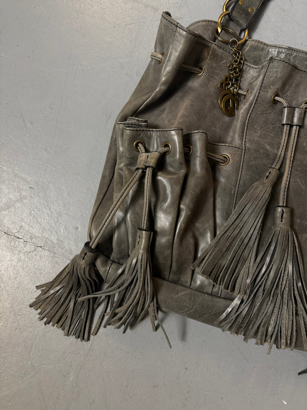 Vintage Dolce&Gabbana Grey Leather Handbag