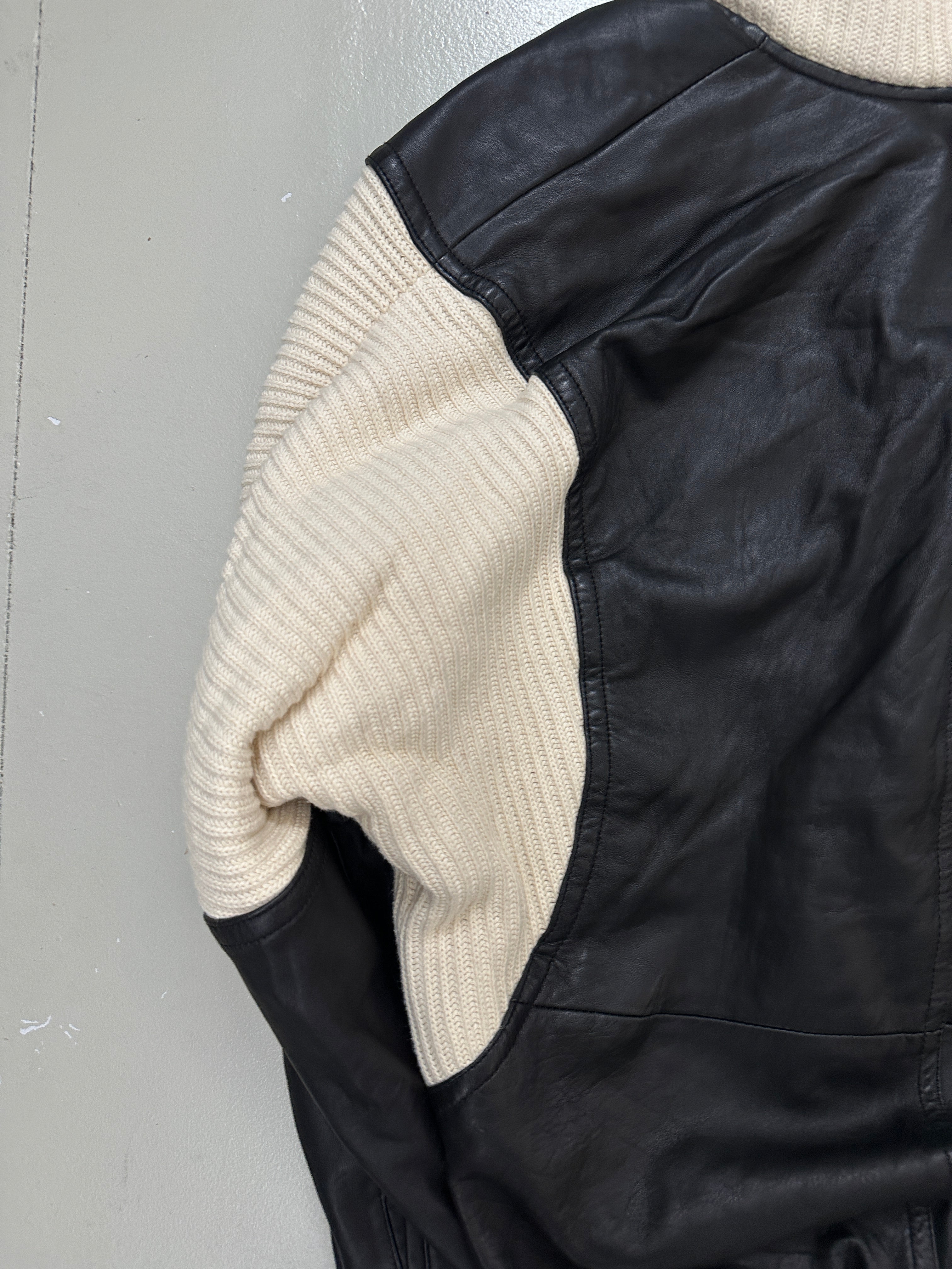 Vintage Uncle Sam Wool/Leather Jacket
für Herren. Y2K Second Hand 2000s Fashion 