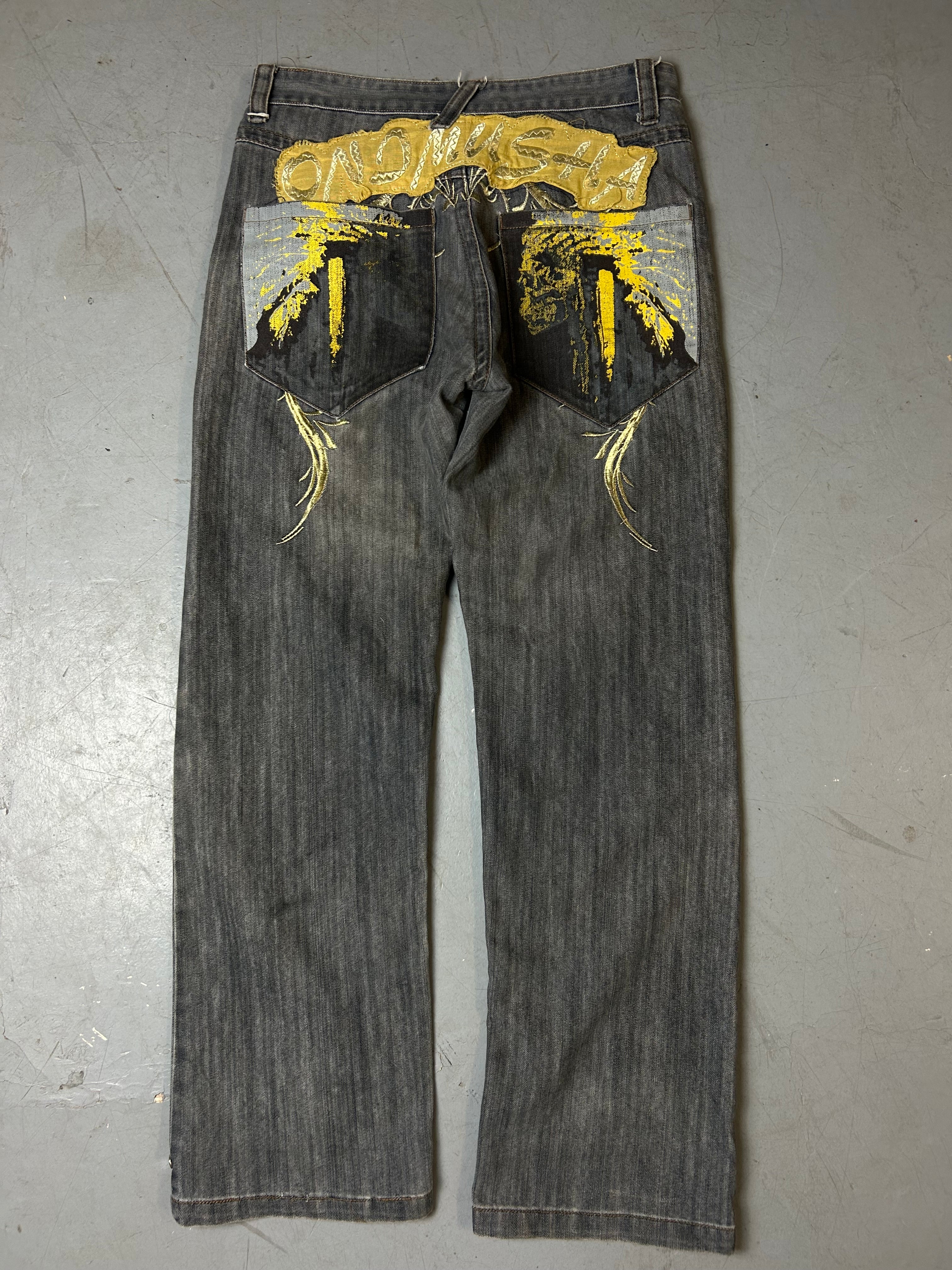 Produktbild von Vintage Japanese Golden Stitched Baggy Denim S/M von hinten