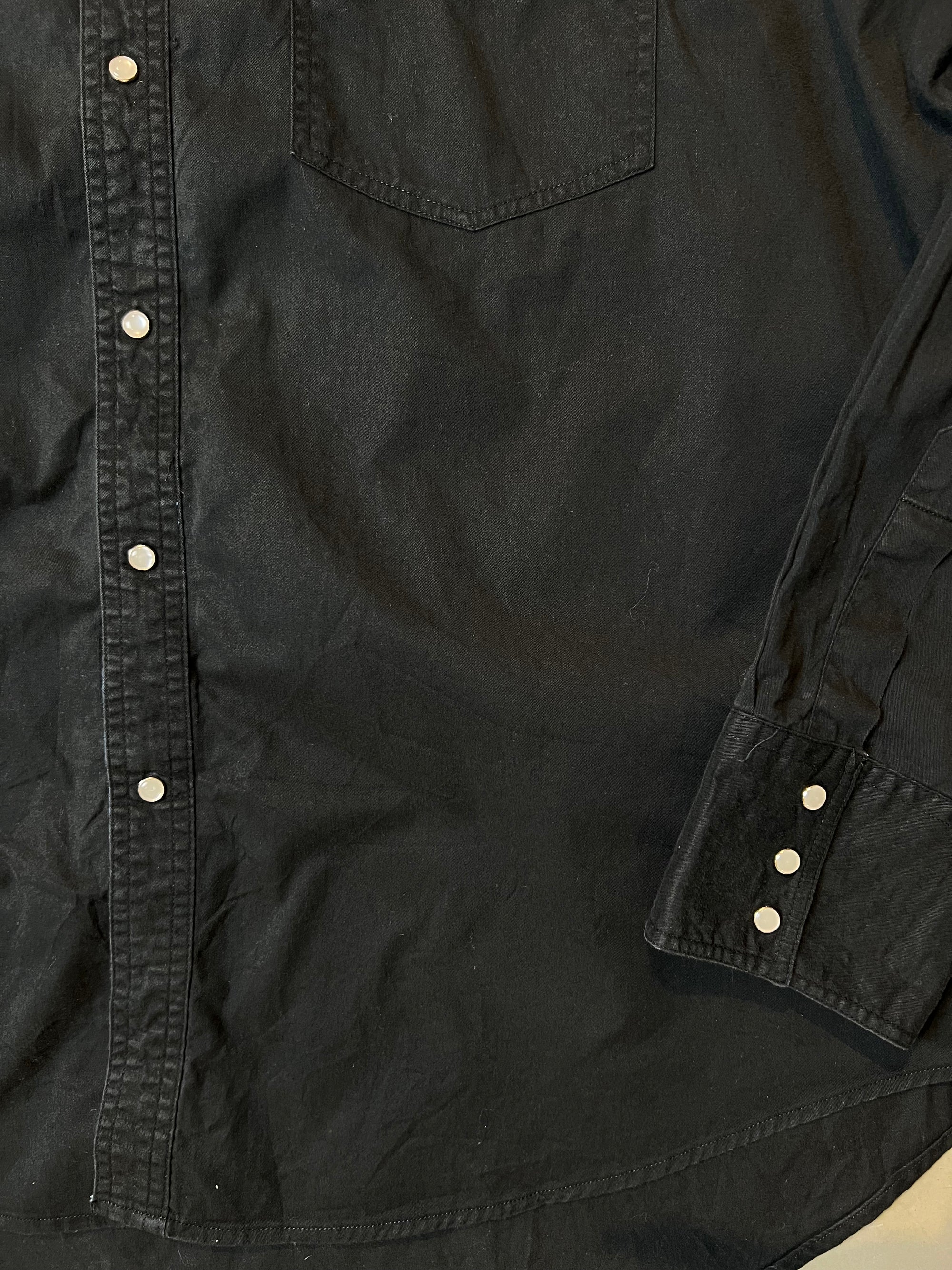 Vintage Black Wrangler Embroidered Button Up L/XL