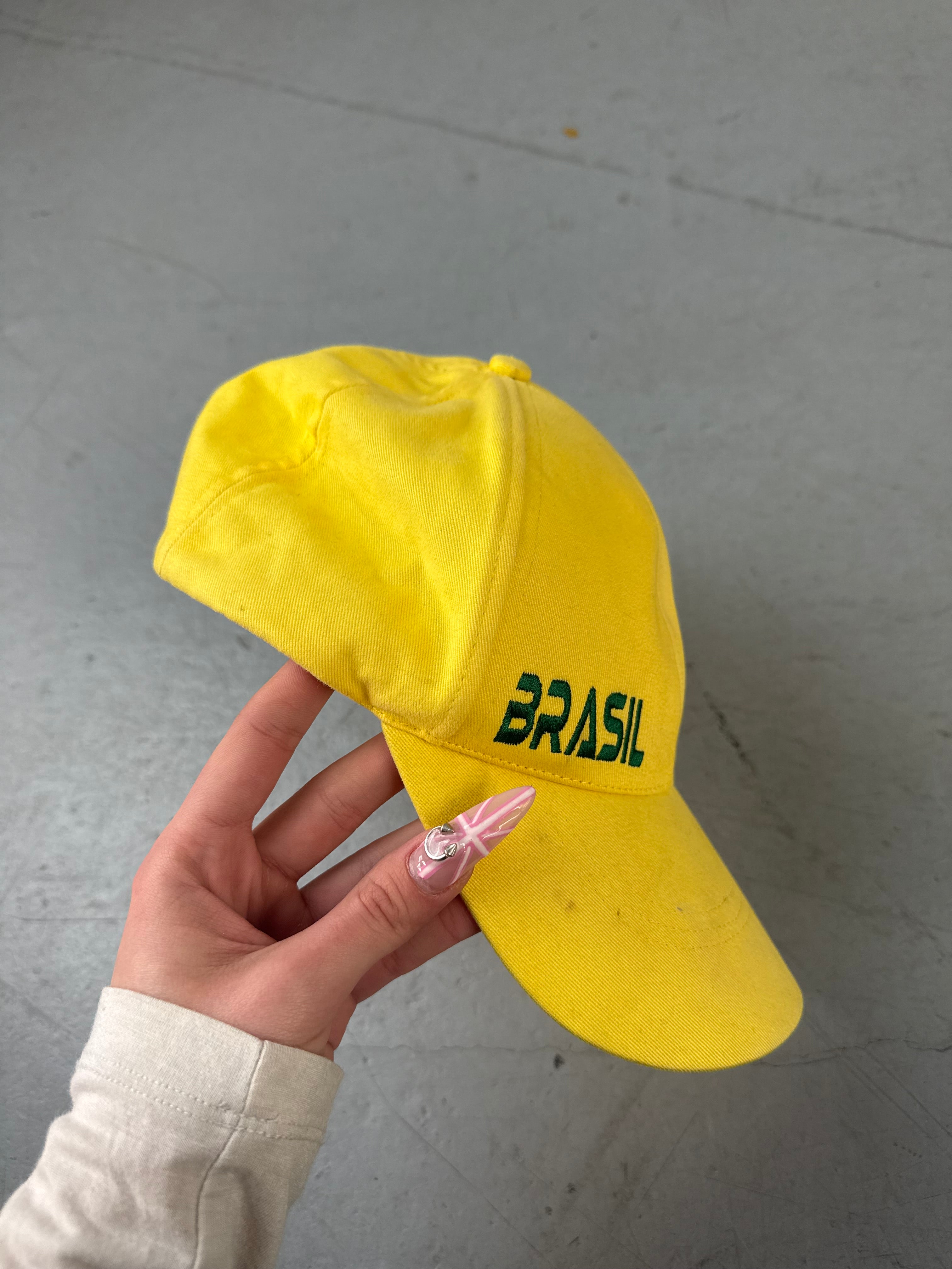 Vintage gelbe Brasilien Cap Unisex Y2K Fashion 