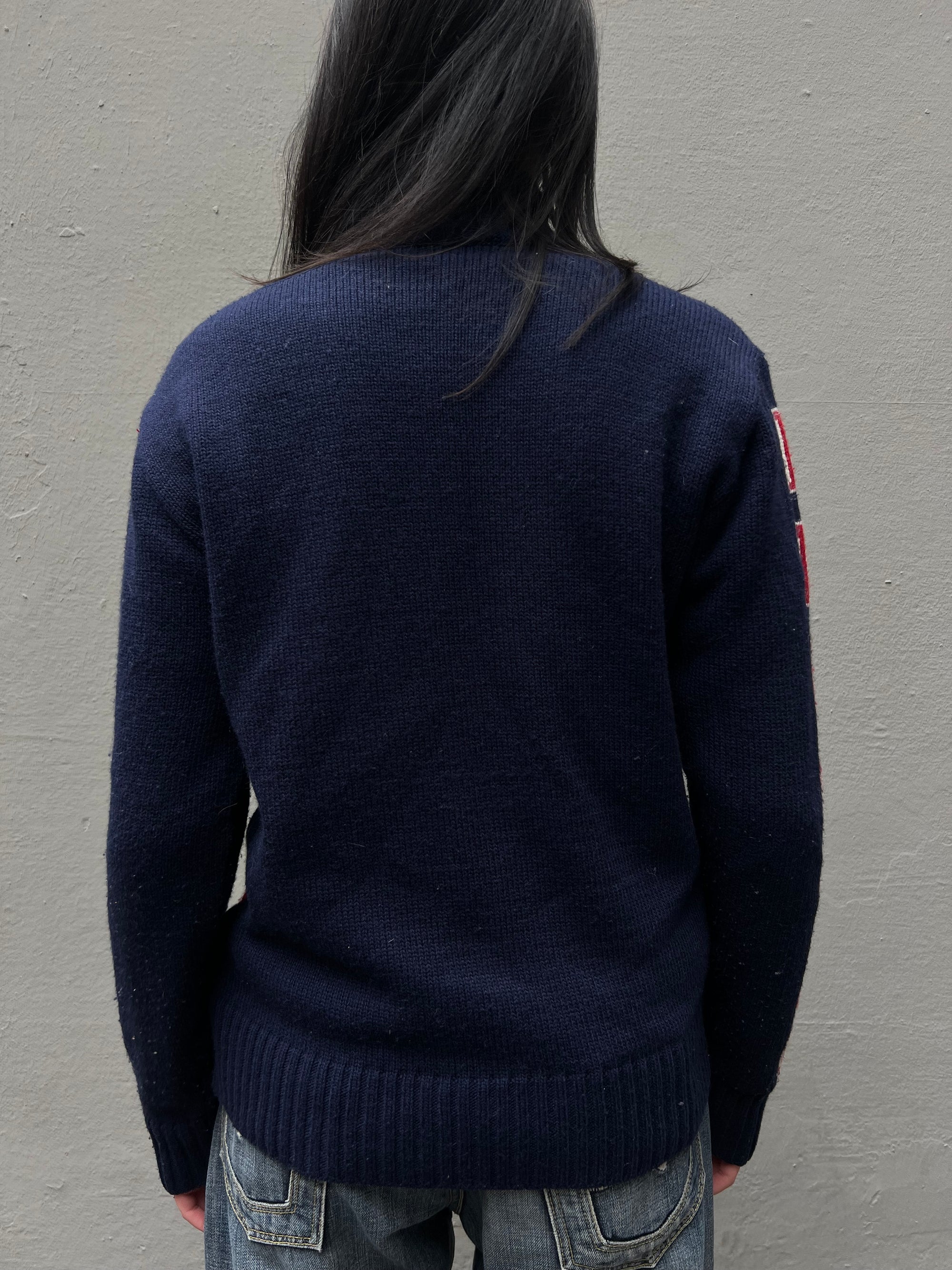 Vintage England Knit Zip Sweater M/L