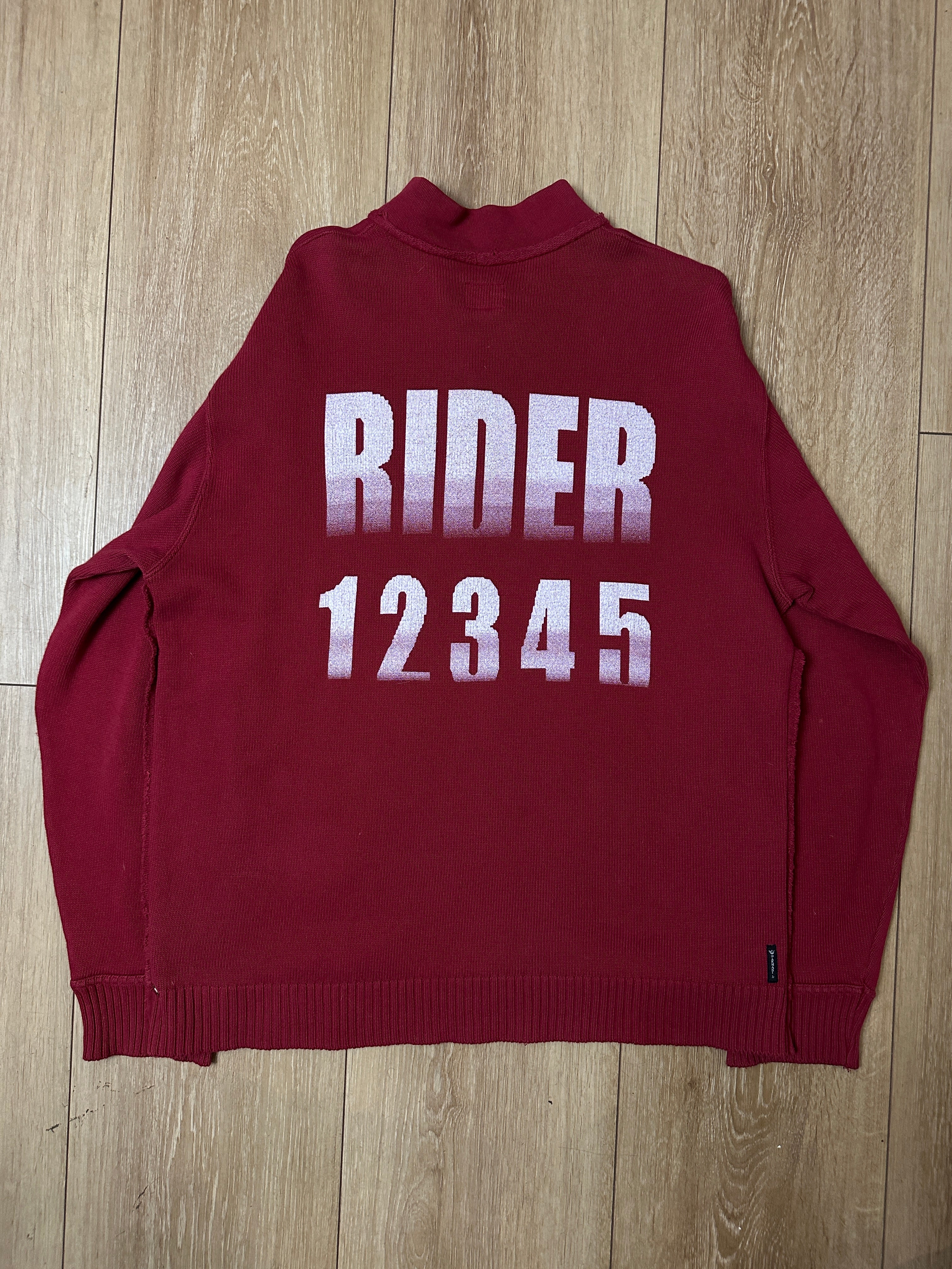 Produktbild Vintage Red Armani Quarter Zip Sweater von hinten 