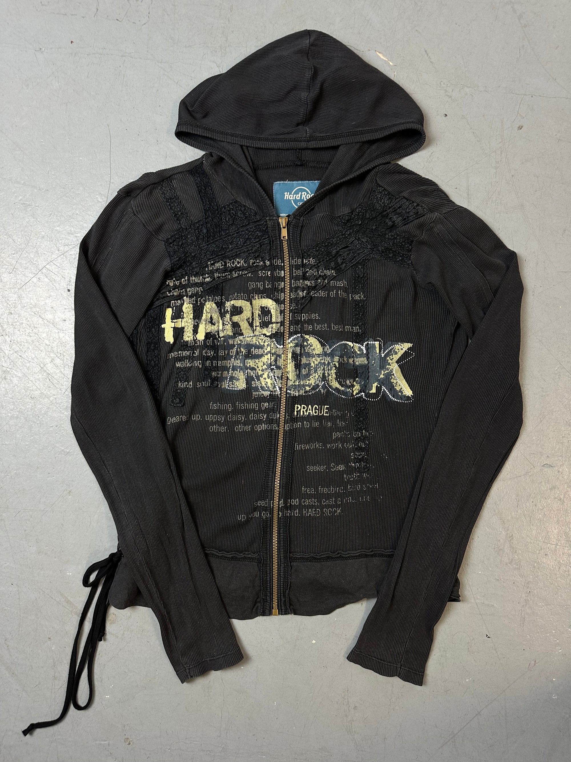 Vintage Hard Rock Café Prague Goth Zipper M/L