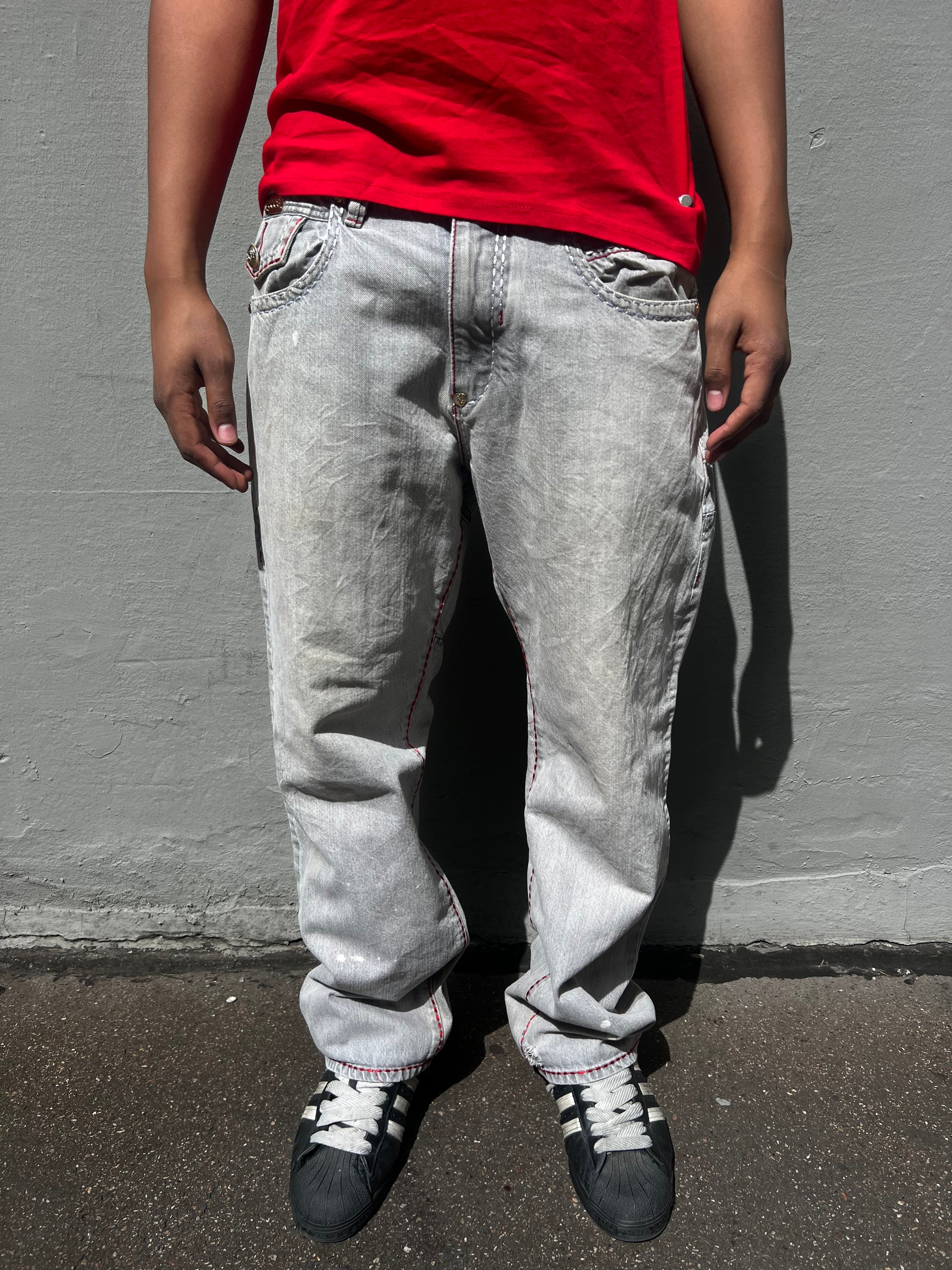 Vintage Grey Coogi Red Stitching Denim L/XL