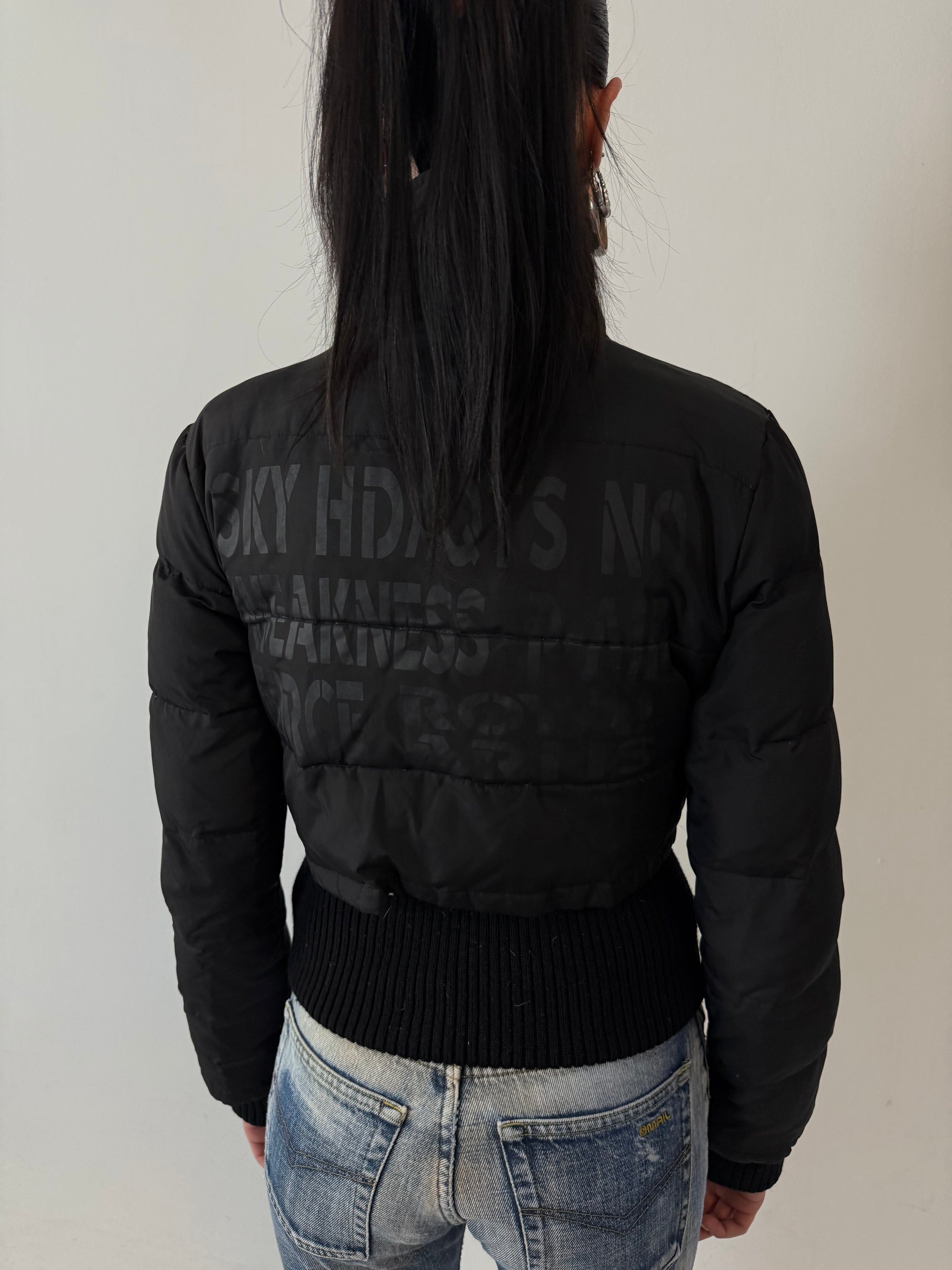 Vintage Phard Black Cropped Y2K Puffer Jacket S