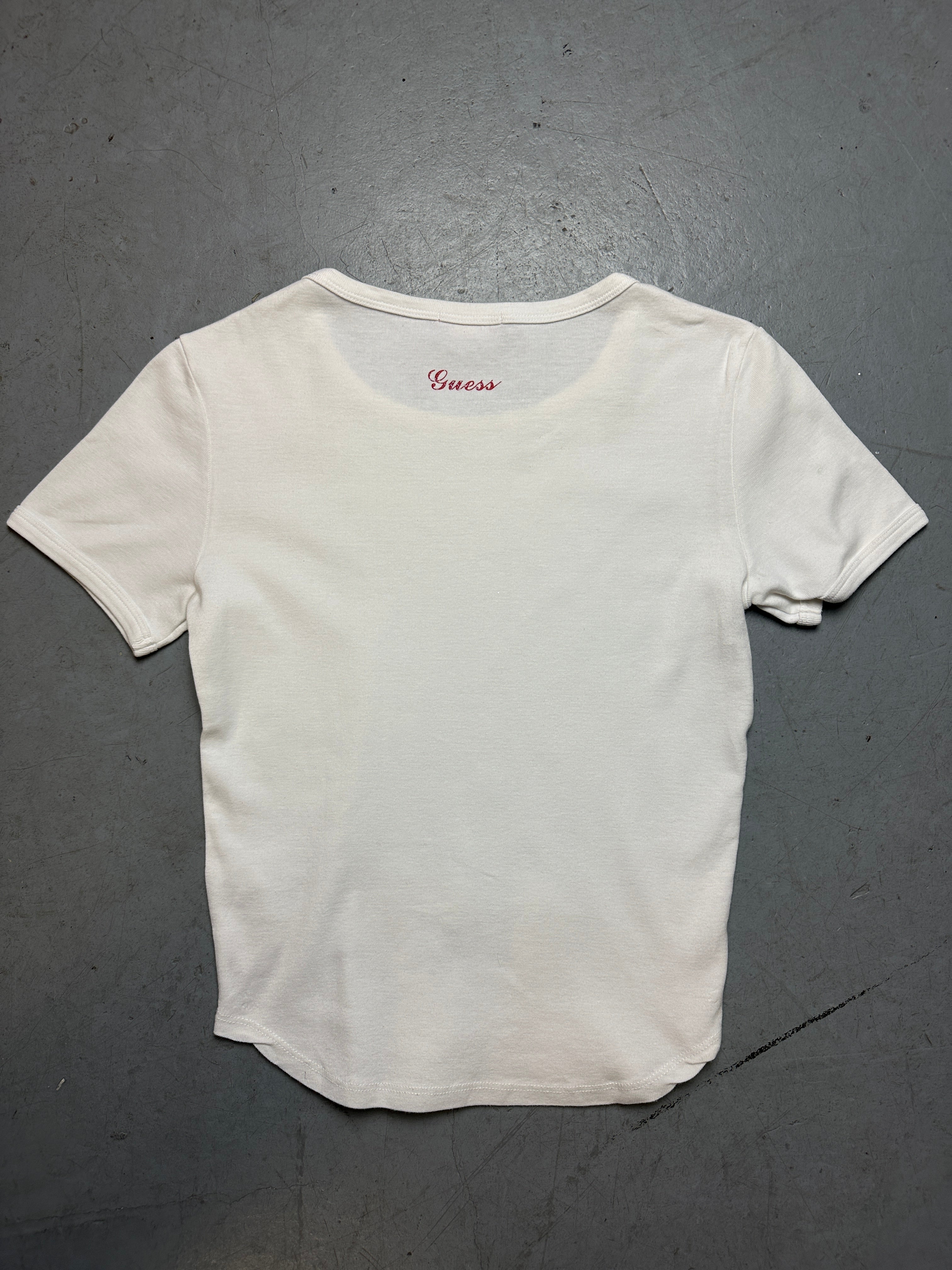 Produktbild von einem Vintage Guess Baby Tee von hinten