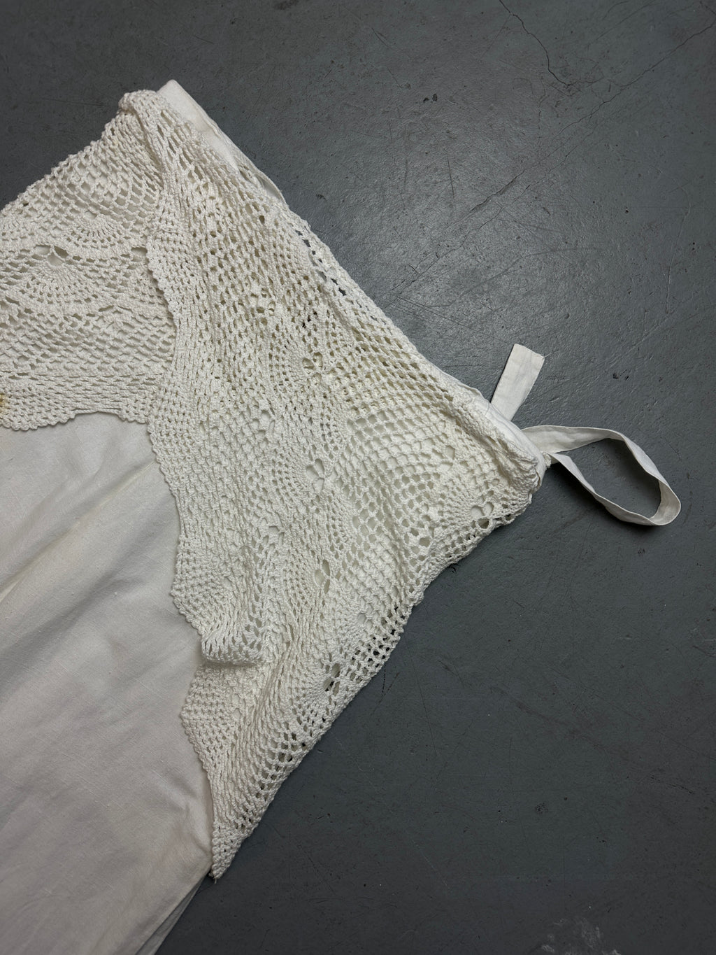 Detailliertes Produktbild von Vintage White Linen Knit Skirt Pants M von vorne