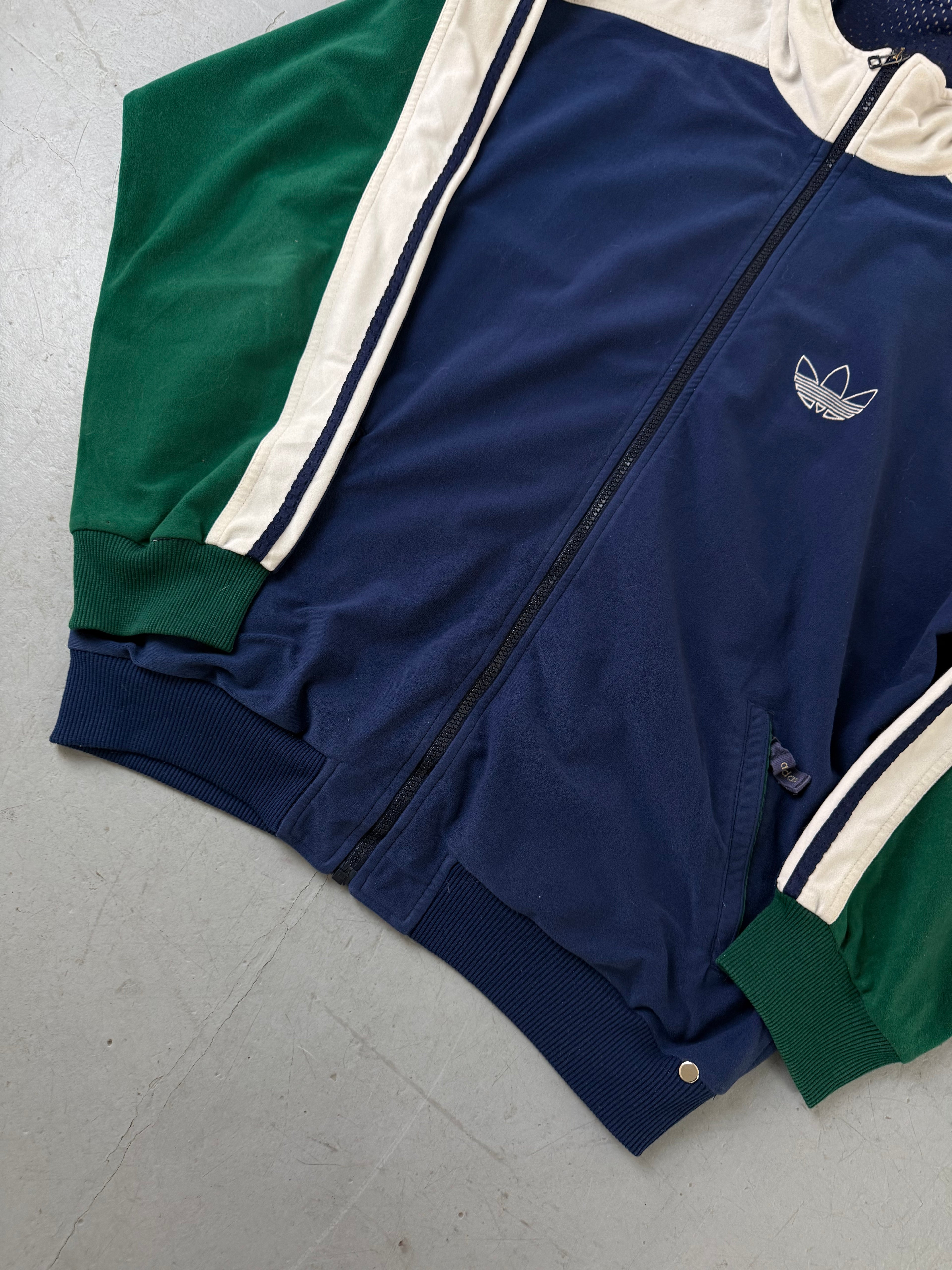 Vintage Adidas Blue/Green Track Jacket  für Herren. Y2K Second Hand 2000s Fashion