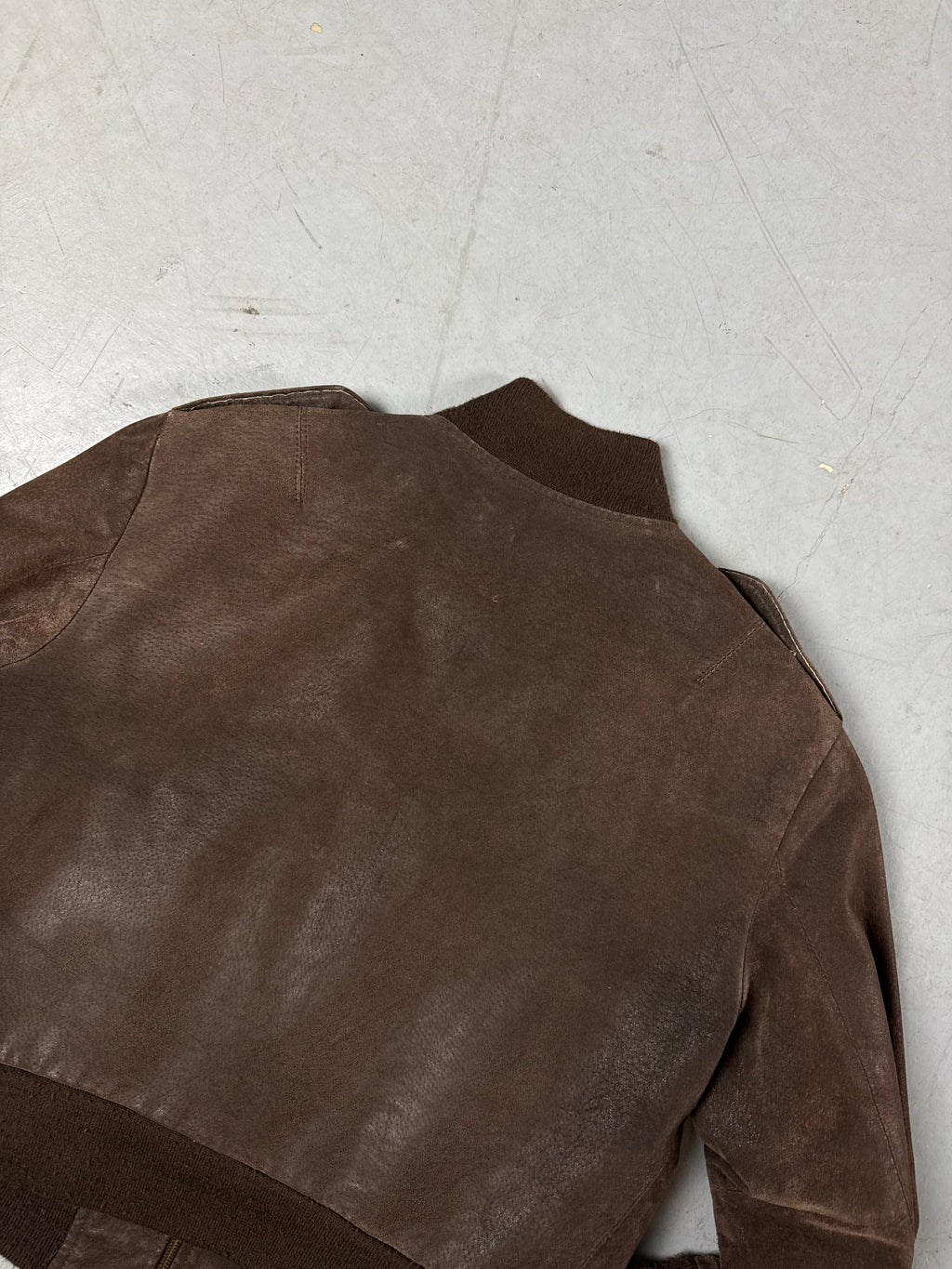 Detailliertes Produktbild Vintage Brown Wild Leather Jacket S von vorne 