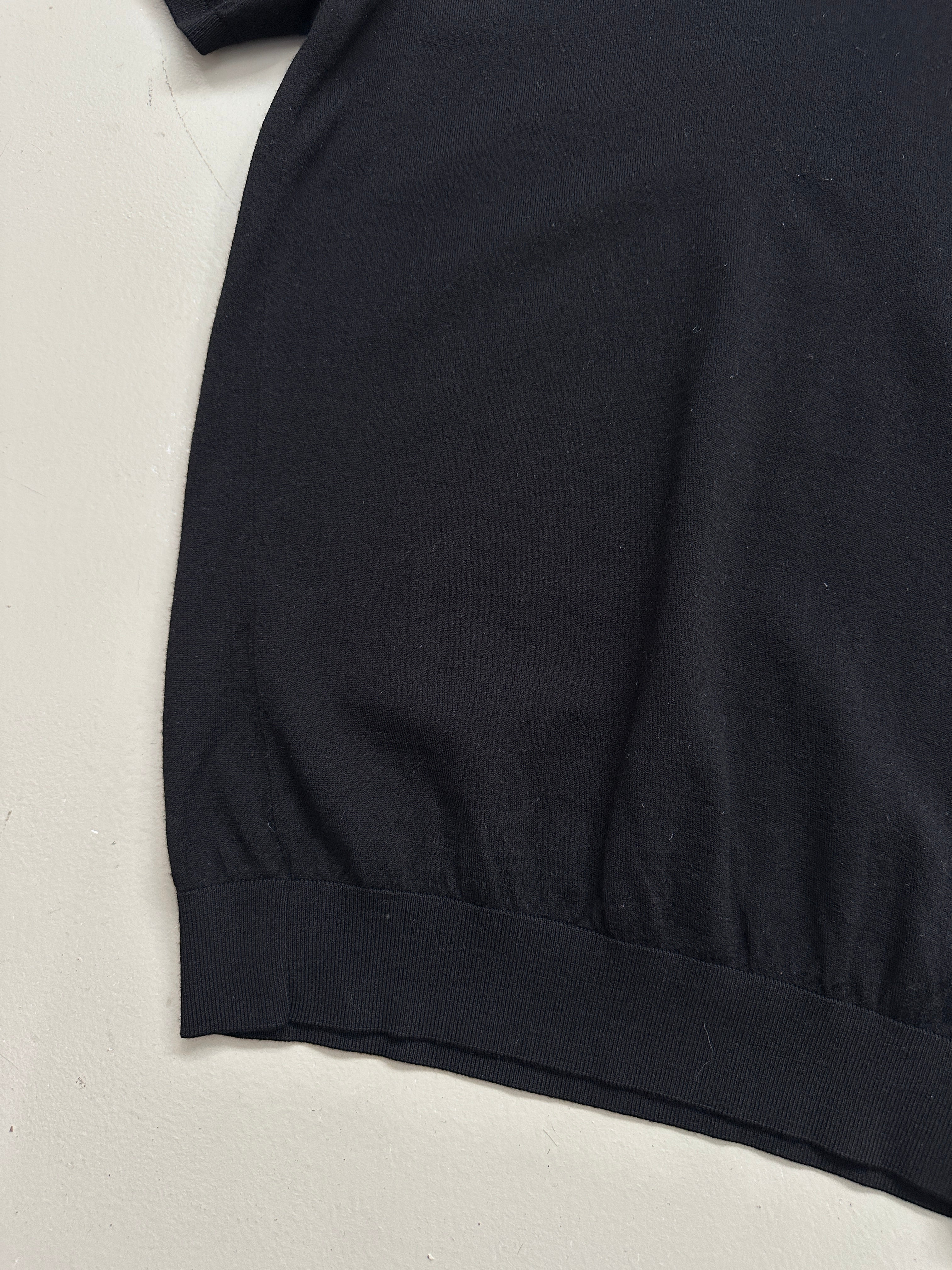 Vintage Moncler Black Short Sleeve Wool Top L