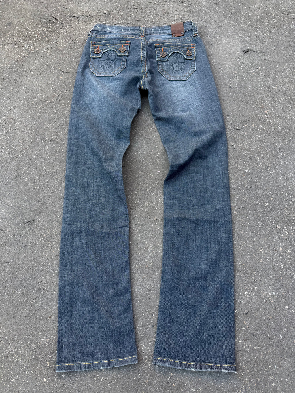 Y2K Laguna Beach „Huntington Beach“ Grey Blue Mid Waist Denim  für Damen. Y2K 2000s Fashion