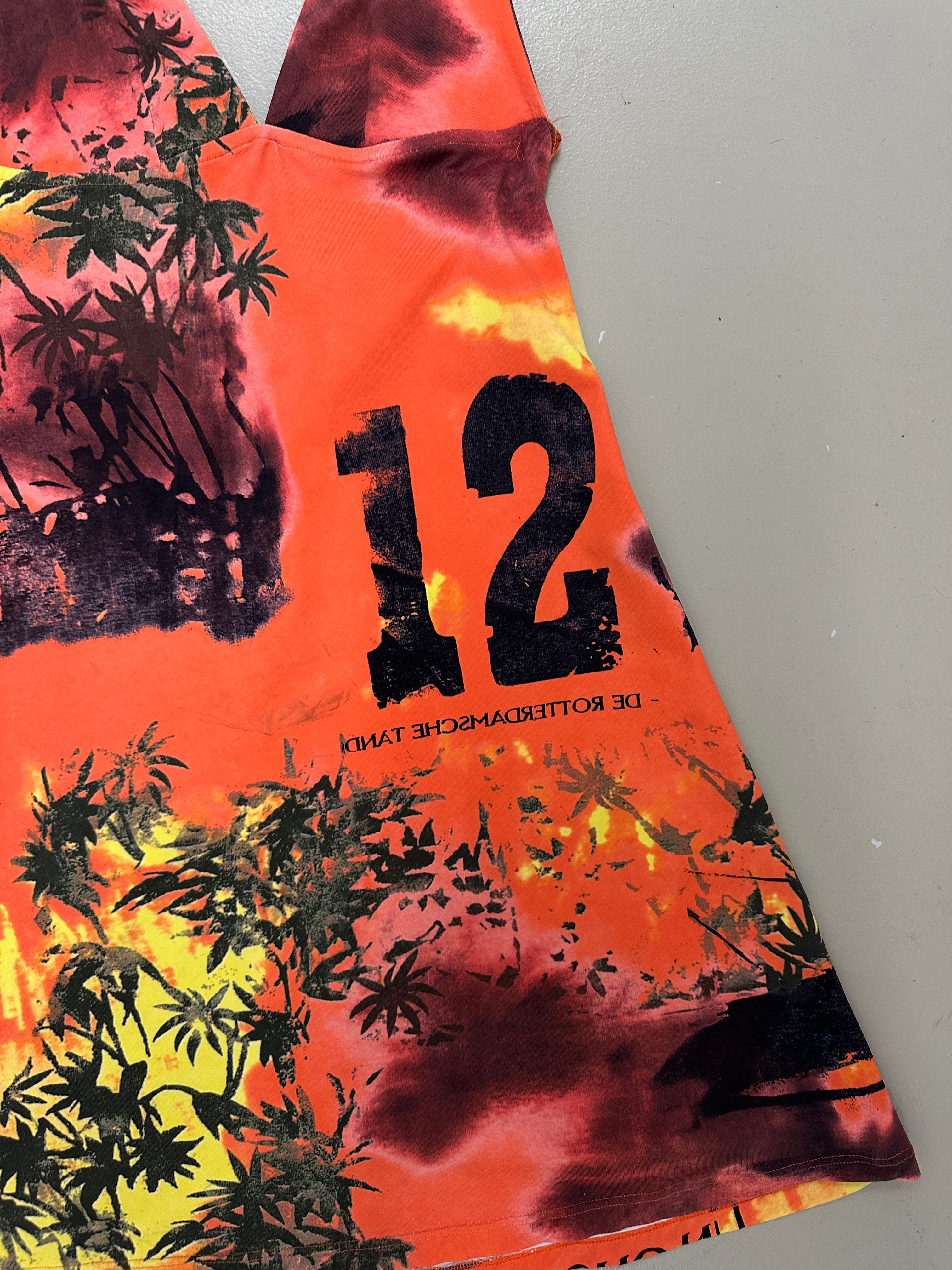 Vintage Orange Beach Printed Dress
für Frauen. Y2K Second Hand 2000s Fashion 