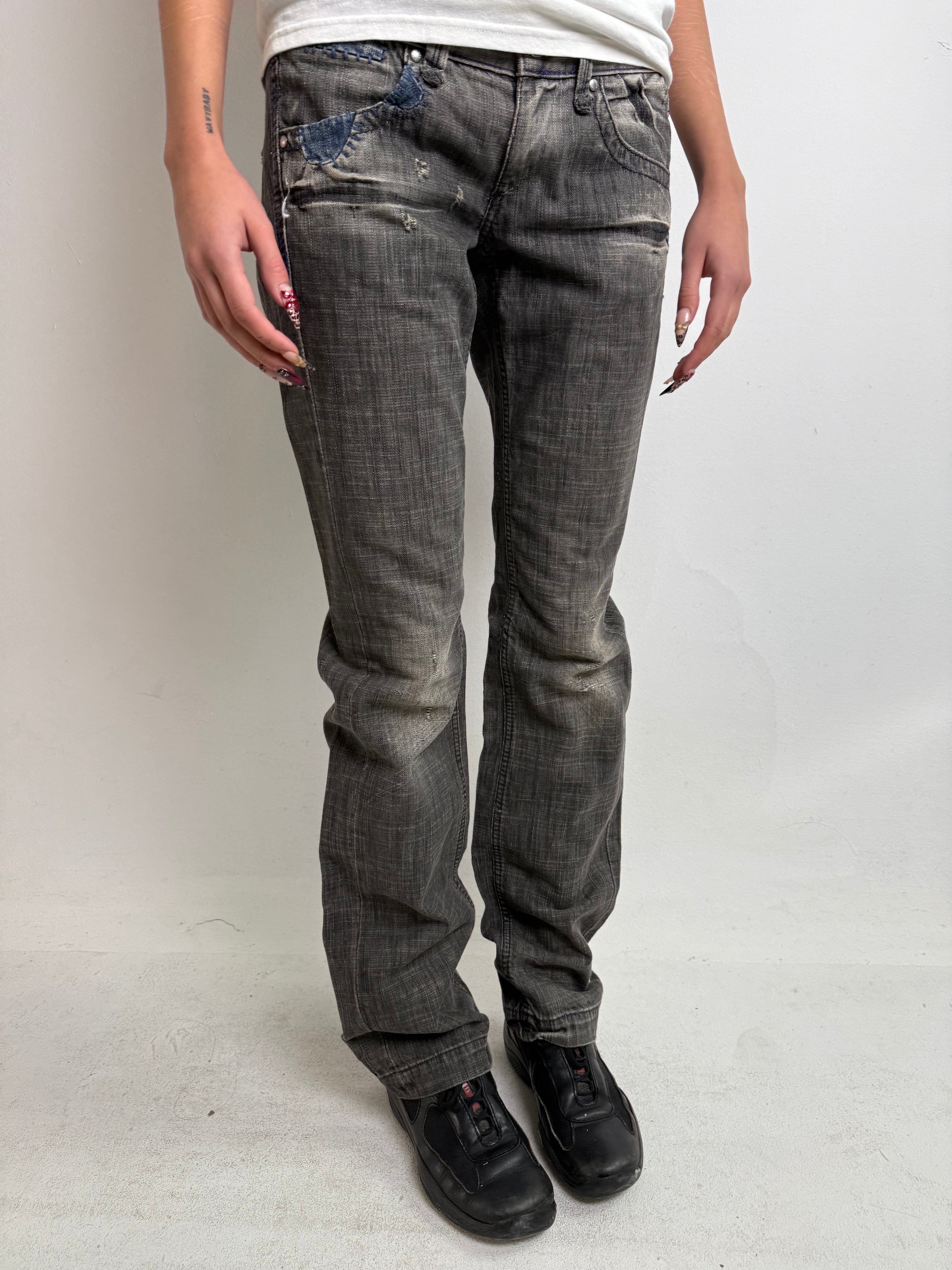Graue low waist Y2K miss sixty bootcut jeans in M