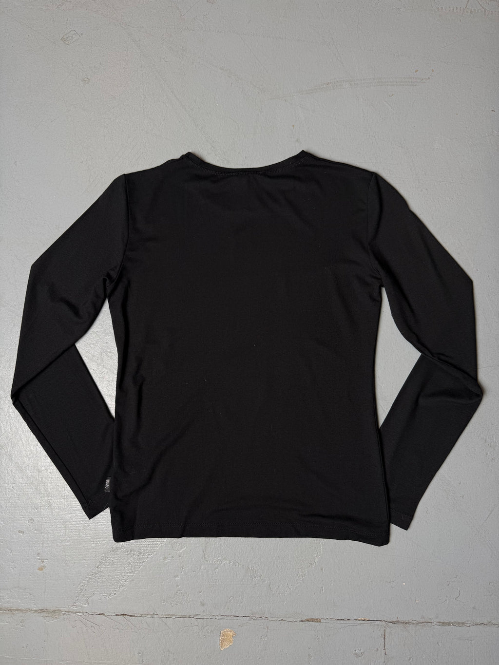 Vintage Just Cavalli Black Rhinestone Longsleeve für Damen. Y2K Second Hand 2000s Fashion