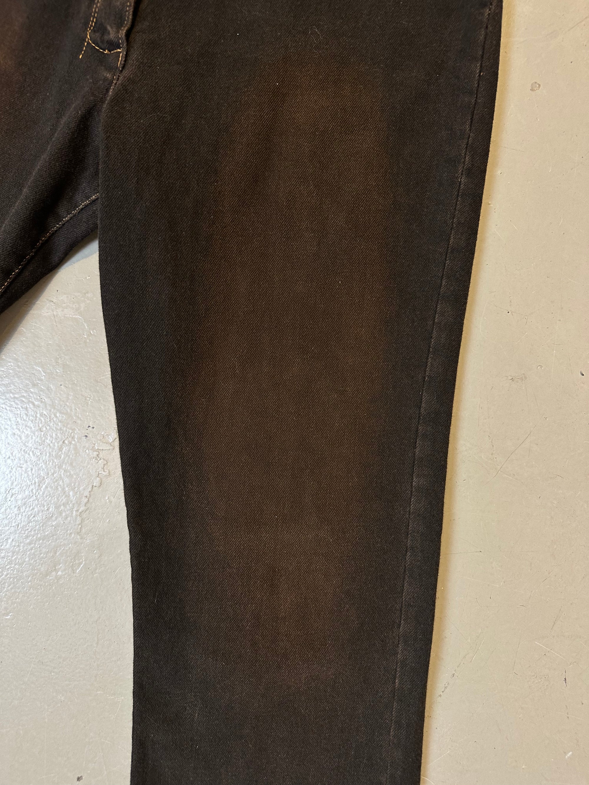 Vintage Dark Brown Washed Straight Leg Denim M/L