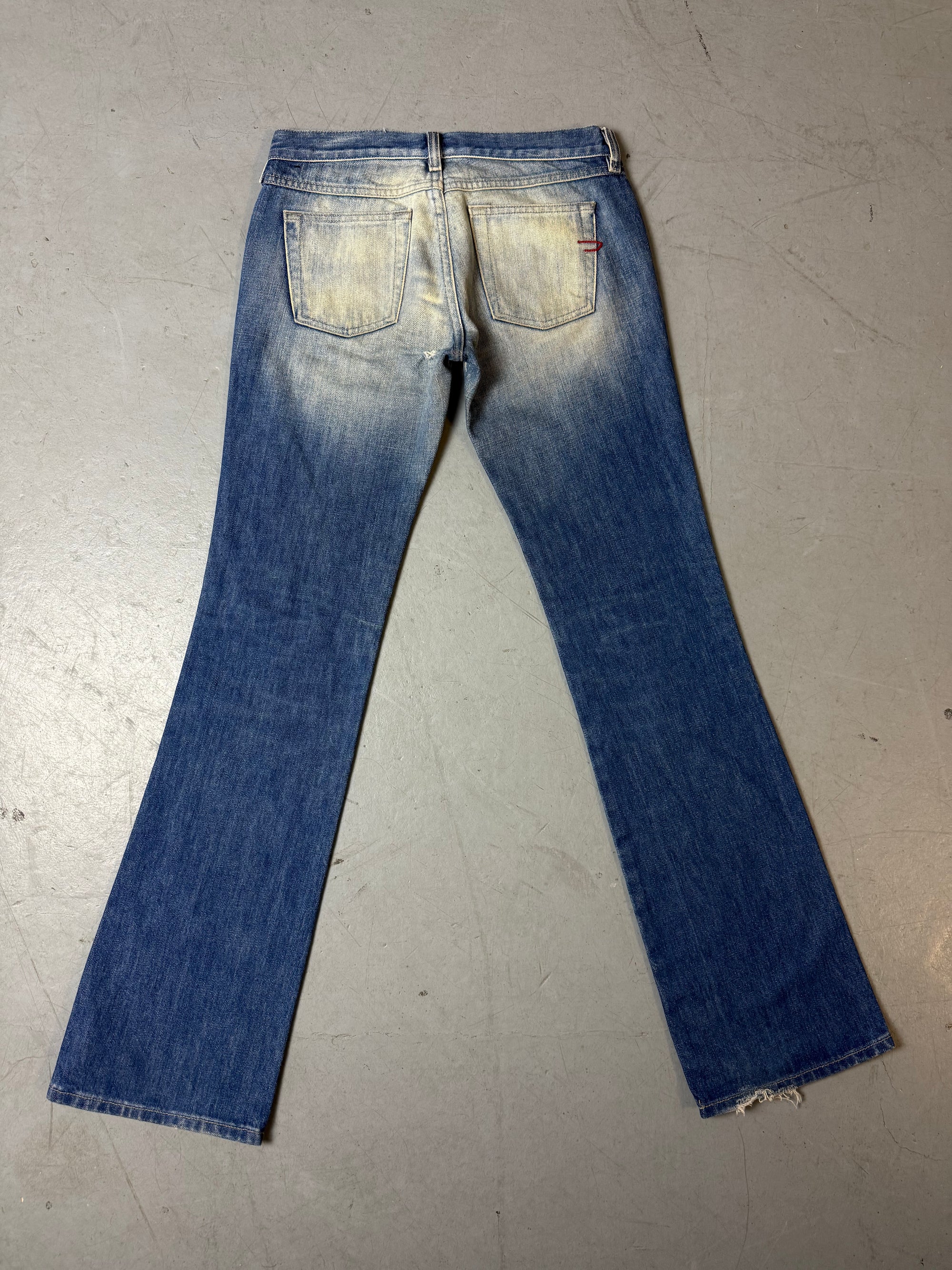 Produktbild von Vintage Diesel Blue Denim Bootcut Jeans von hinten