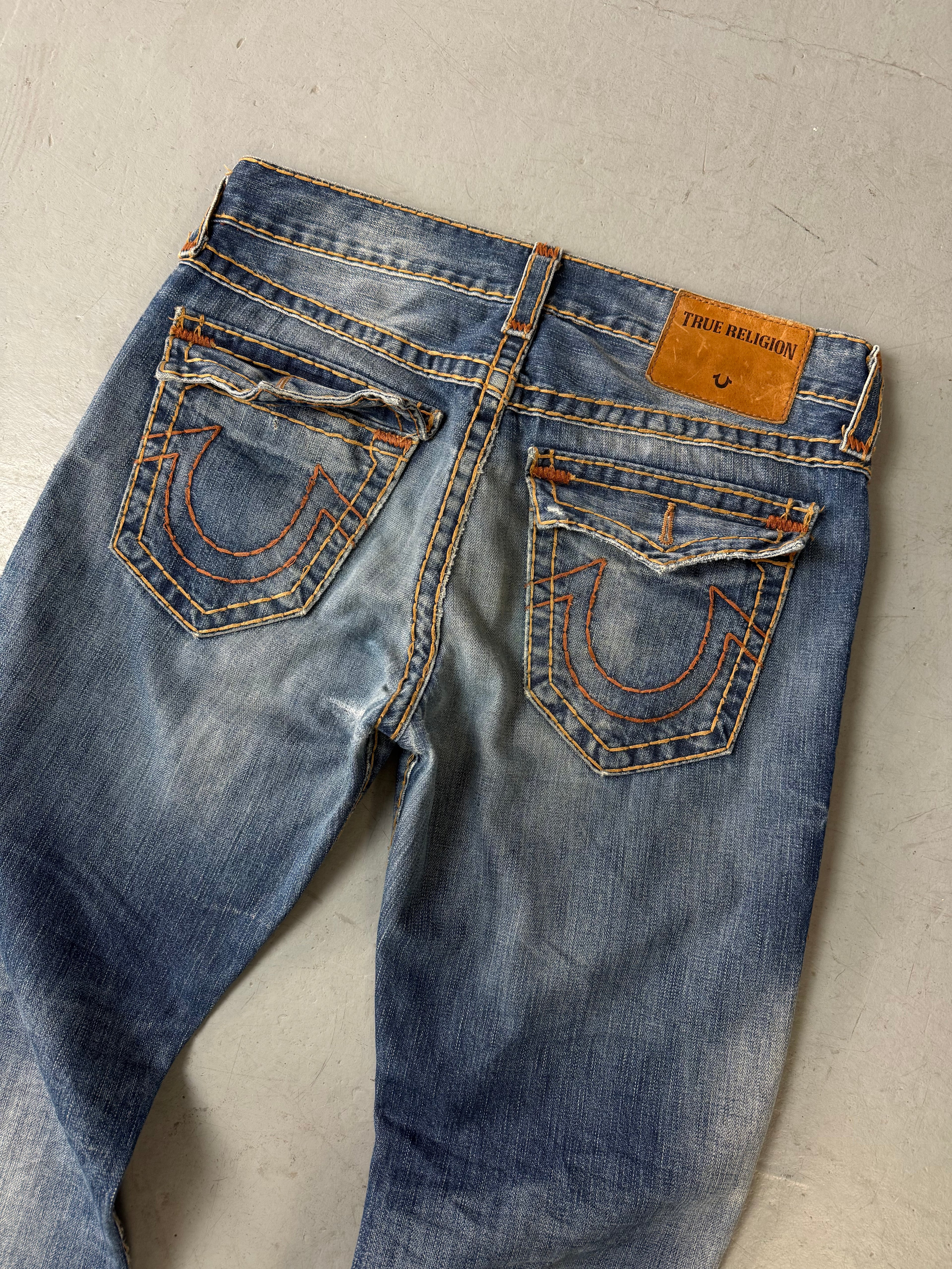 Vintage True Religion baggy Denim für Herren Y2K Second Hand Fashion