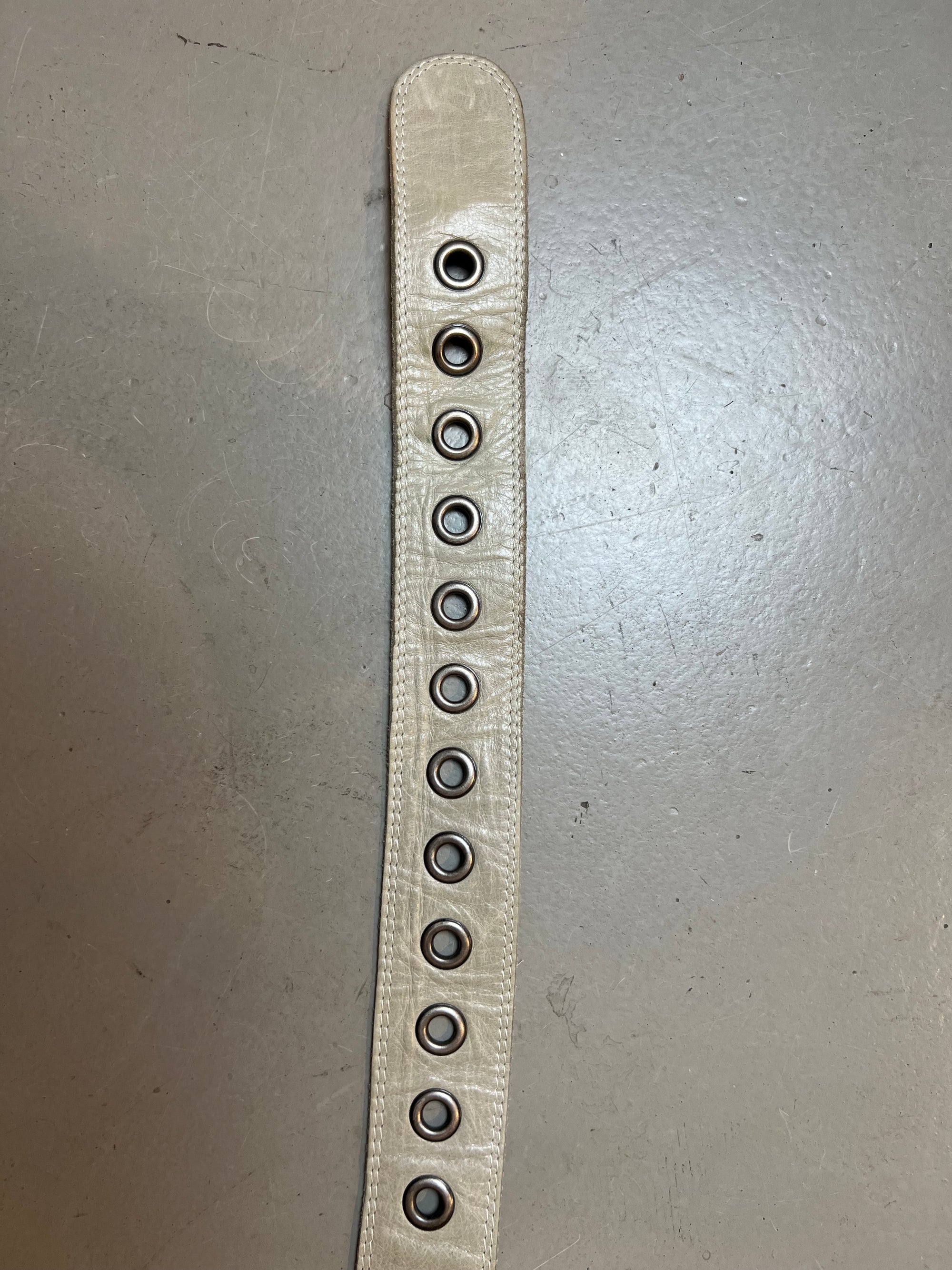 Vintage Beige Leather Belt