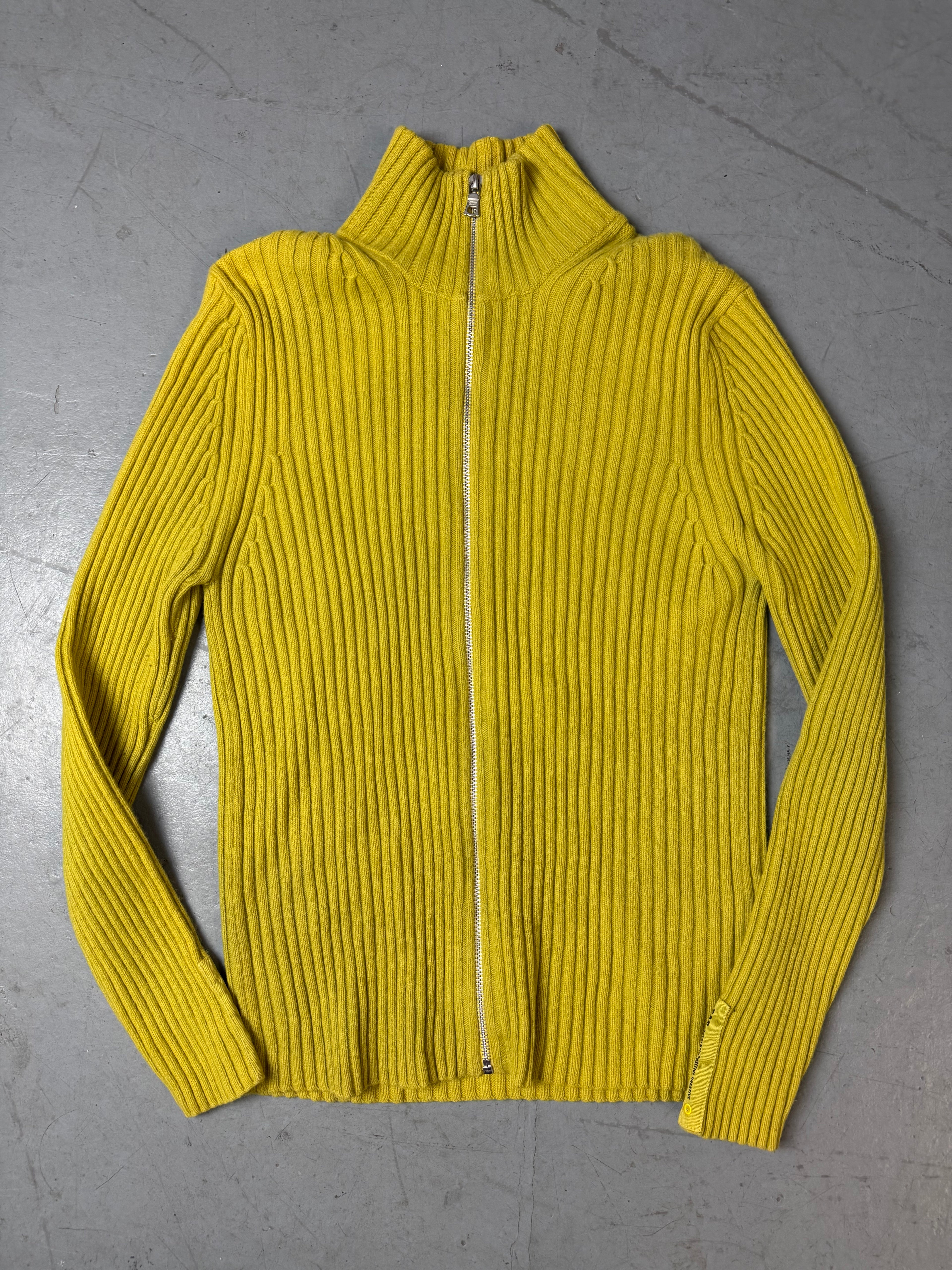 Vintage GAS Yellow Knit Zip Up M