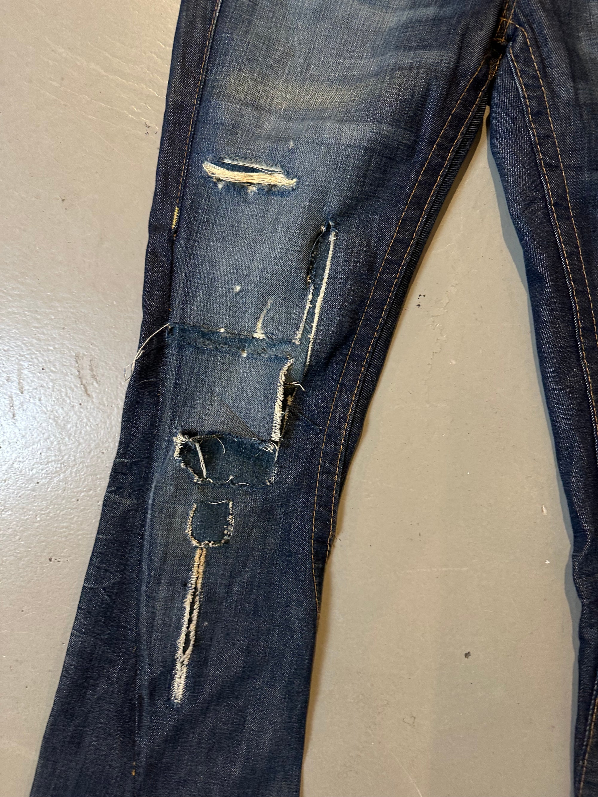 Vintage Ripped Flared True Religion Denim XS