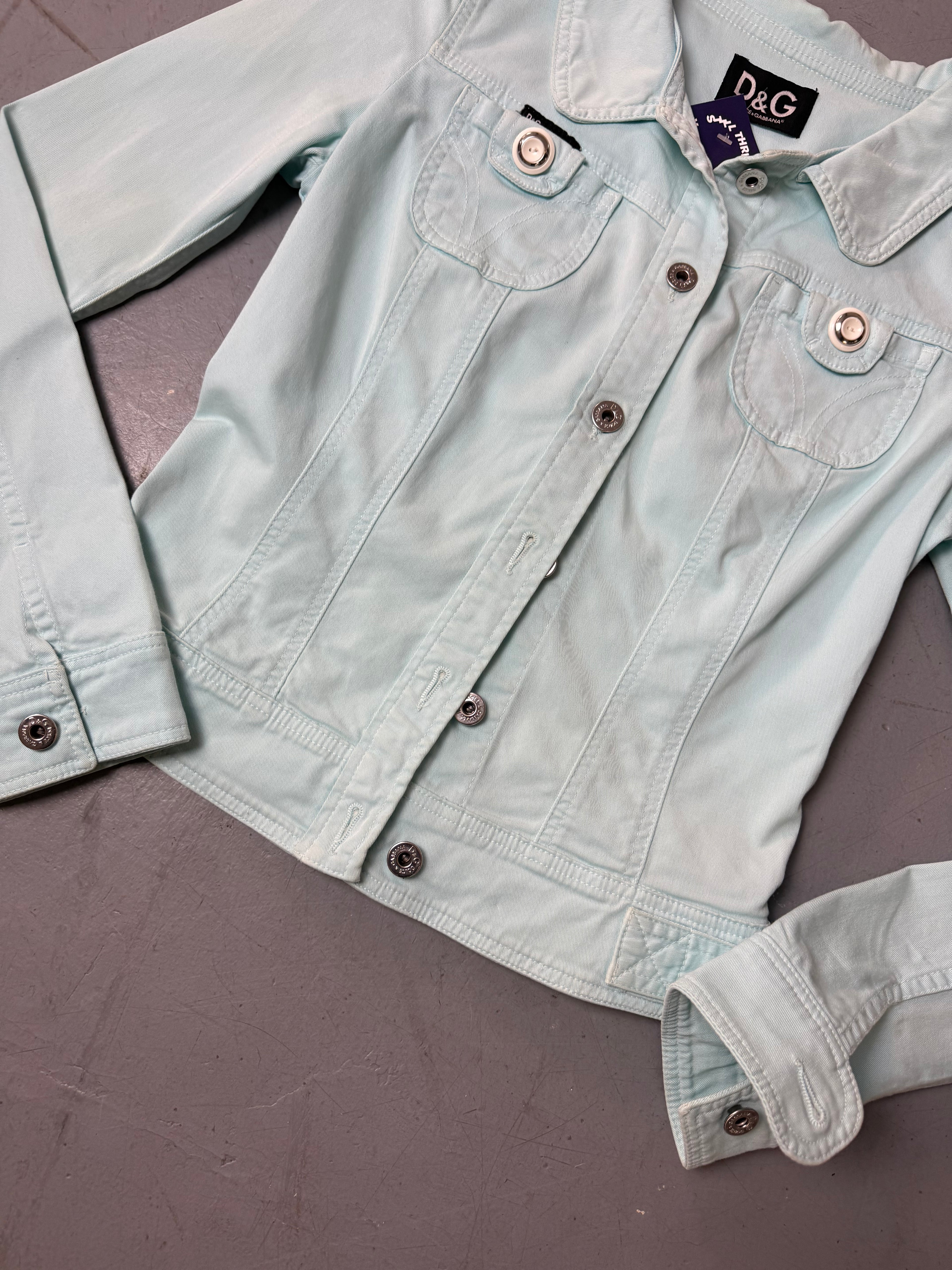Vintage Dolce&Gabbana Turqoise Denim Jacket S
