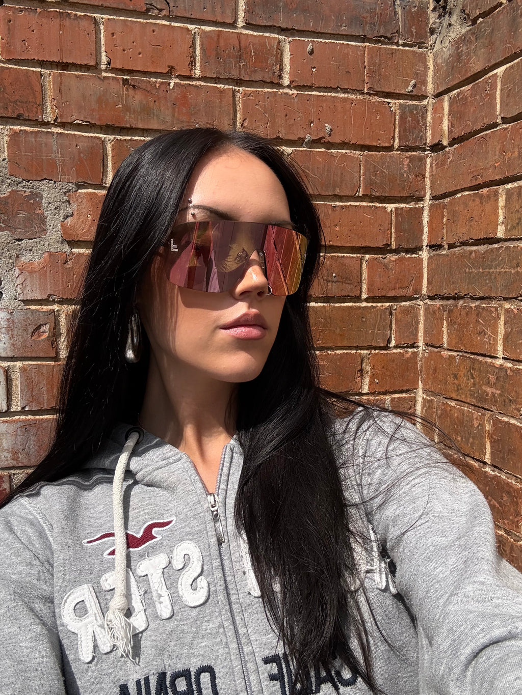 Sonnenbrille von Fendi mit großen Pink Orangen Gläsern