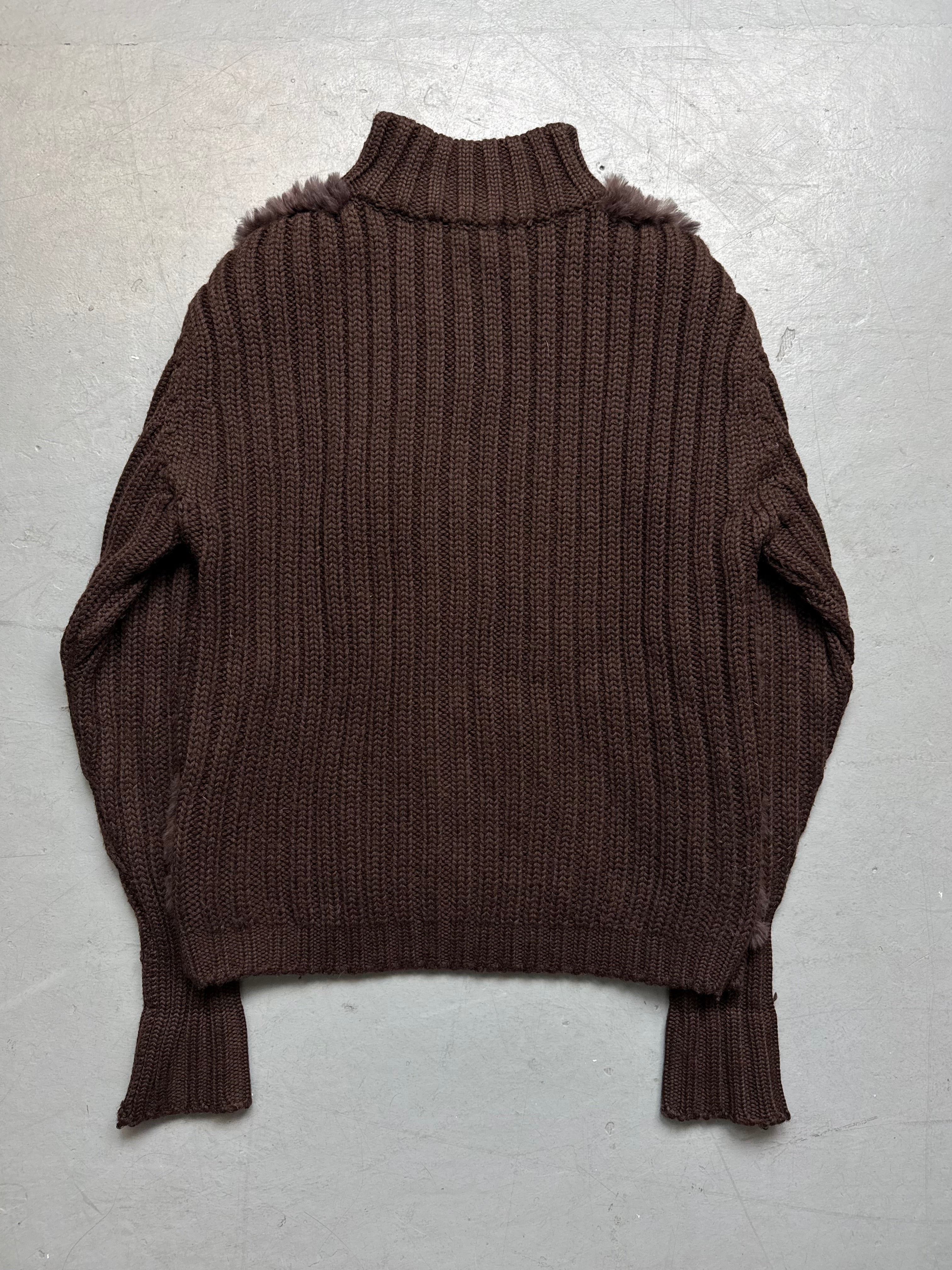 Vintage Fur Hybrid Zip Up for women. Y2K Second Hand 2000s Fashion 